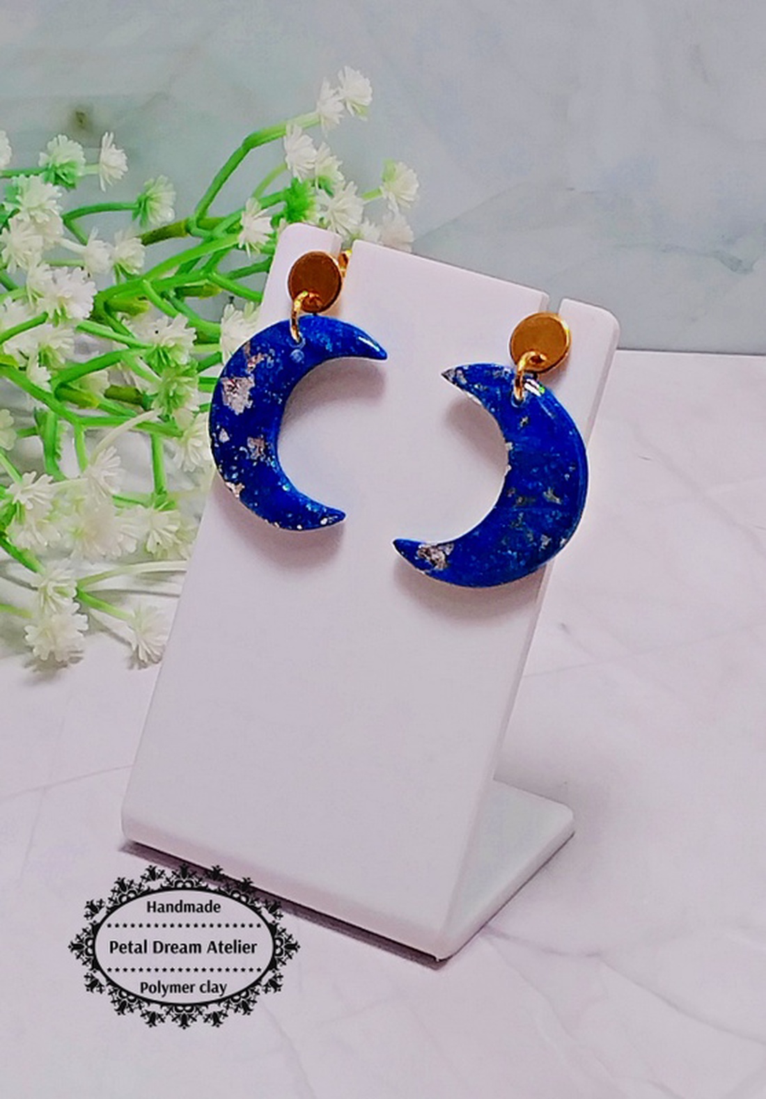 Cercei Moon - bijuterii - cercei - cercei din rășină - Artynos.ro