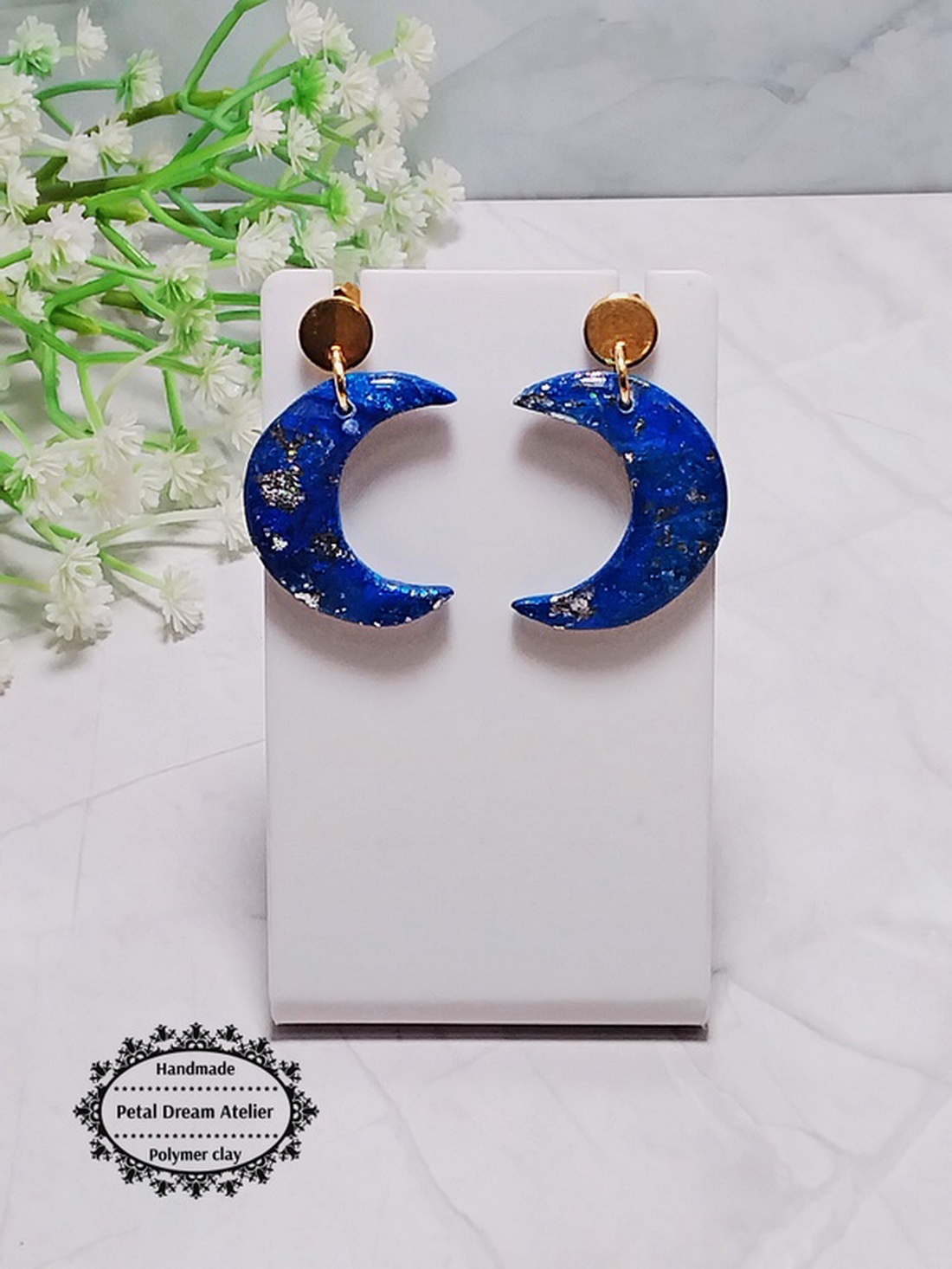 Cercei Moon - bijuterii - cercei - cercei din rășină - Artynos.ro