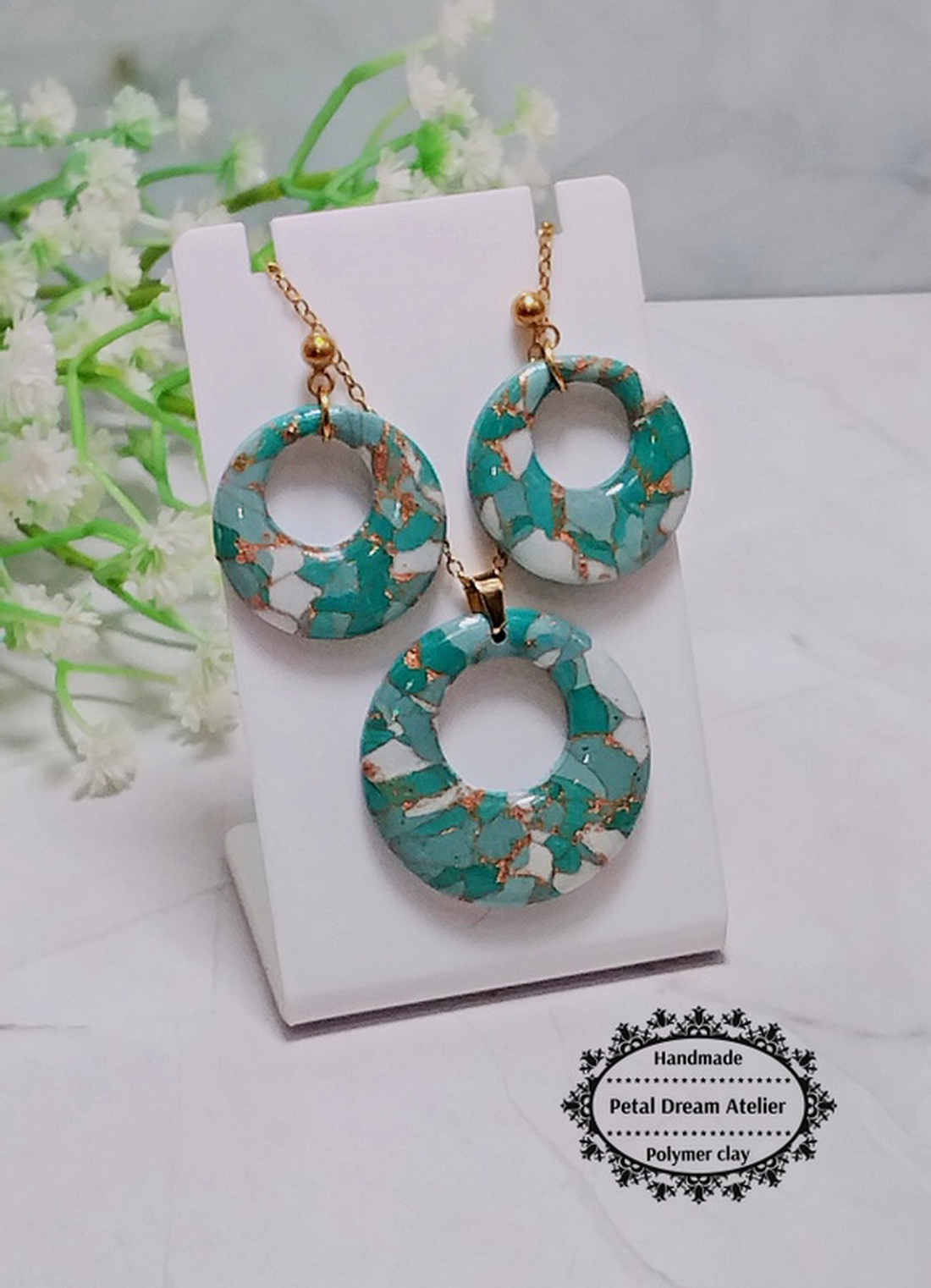 Set din lut polimeric și rășină - bijuterii - seturi de bijuterii - Artynos.ro