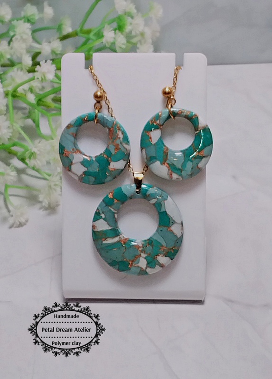 Set din lut polimeric și rășină - bijuterii - seturi de bijuterii - Artynos.ro