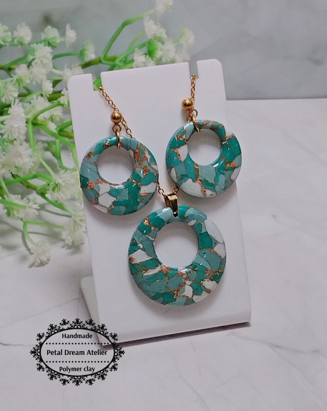 Set din lut polimeric și rășină - bijuterii - seturi de bijuterii - Artynos.ro