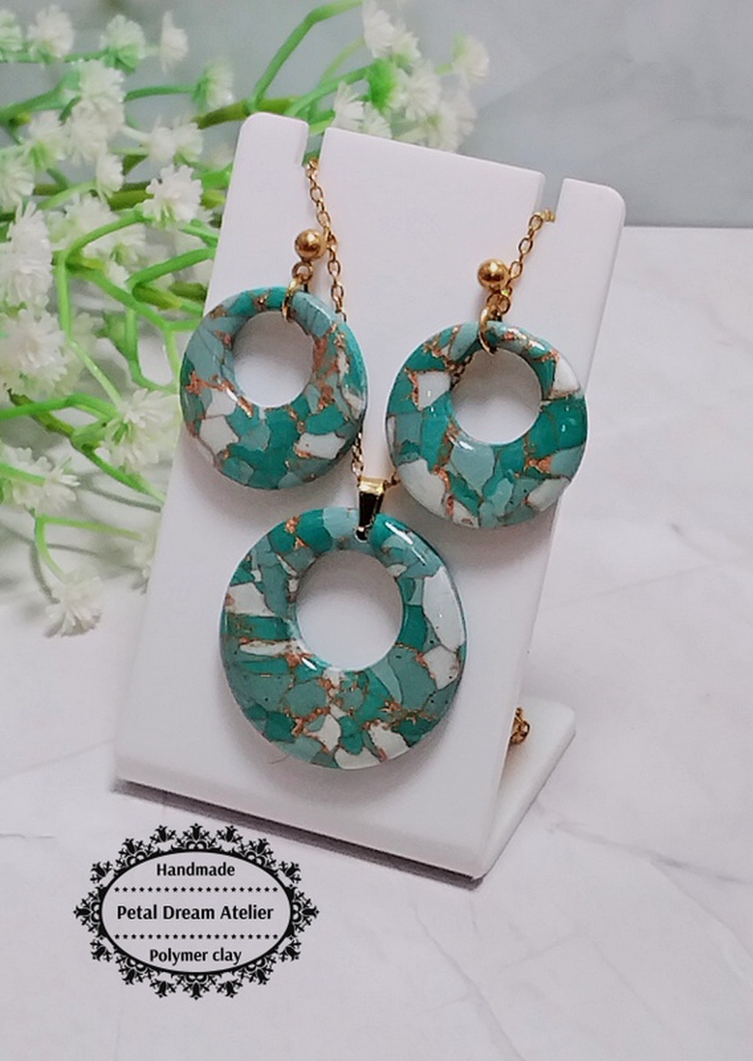 Set din lut polimeric și rășină - bijuterii - seturi de bijuterii - Artynos.ro