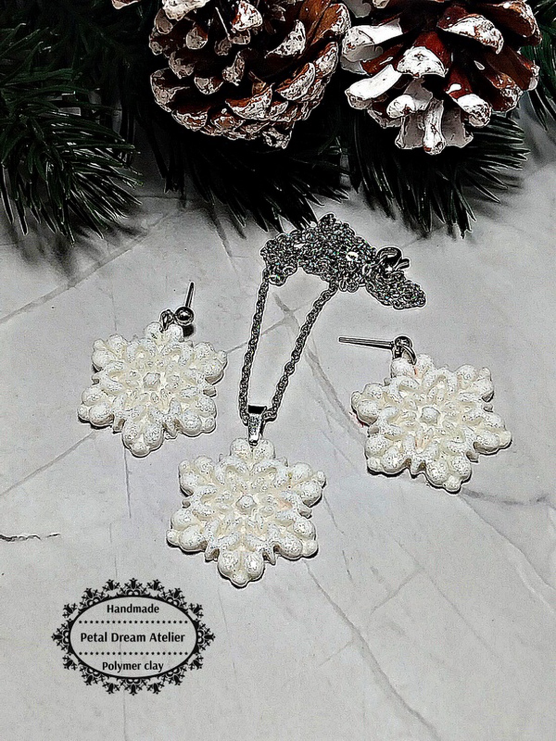 Set cu fulgi de zăpadă - bijuterii - seturi de bijuterii - Artynos.ro