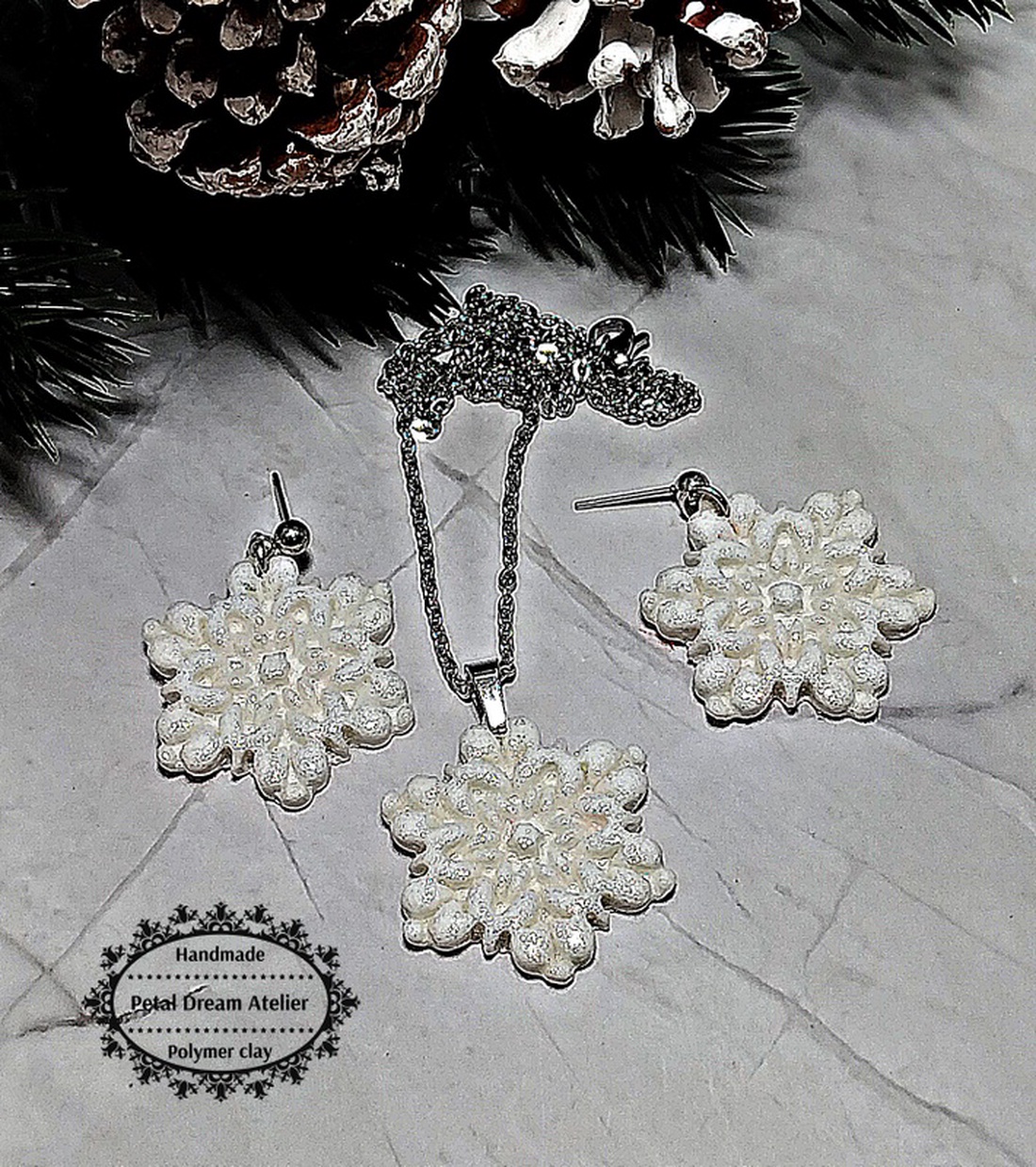 Set cu fulgi de zăpadă - bijuterii - seturi de bijuterii - Artynos.ro