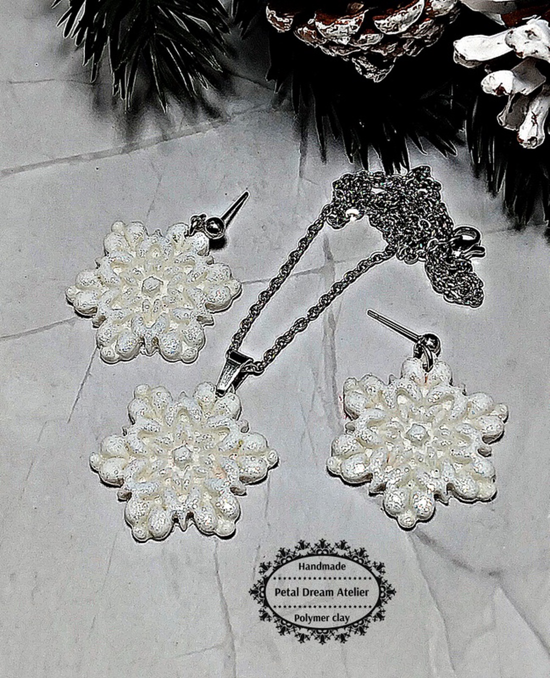 Set cu fulgi de zăpadă - bijuterii - seturi de bijuterii - Artynos.ro