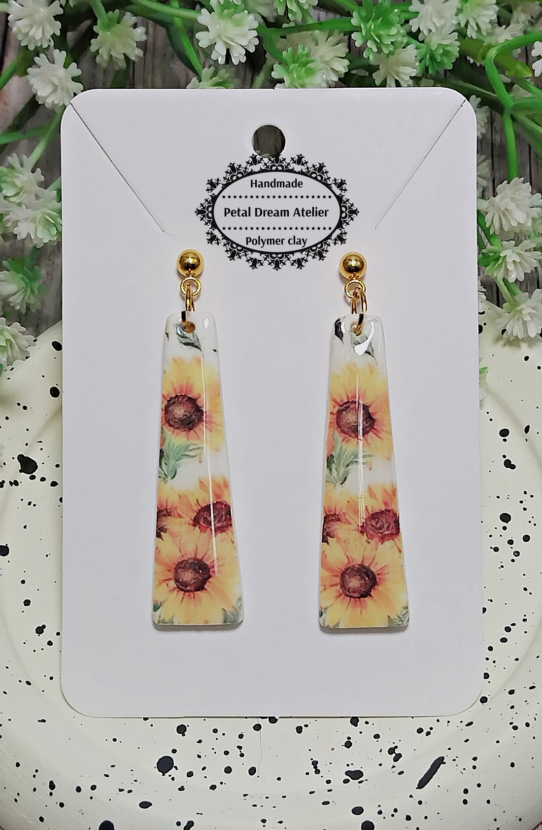 Cercei cu floarea-soarelui - bijuterii - cercei - cercei cu figurine - Artynos.ro