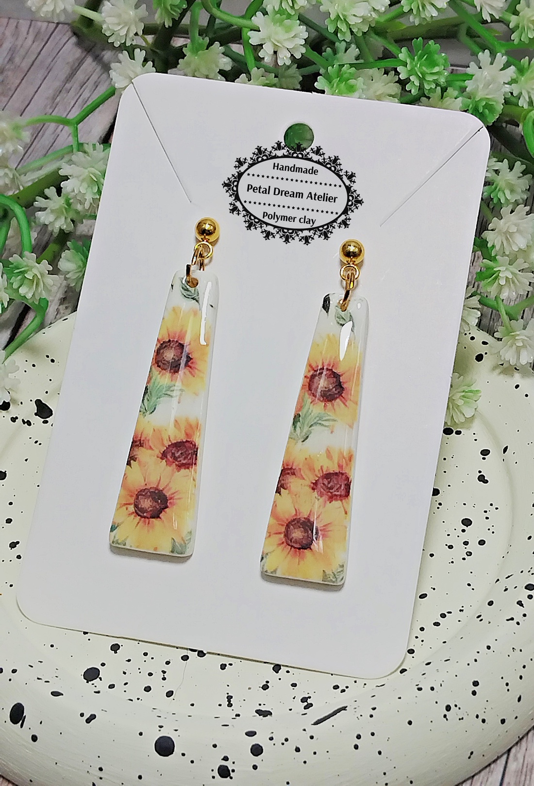 Cercei cu floarea-soarelui - bijuterii - cercei - cercei cu figurine - Artynos.ro