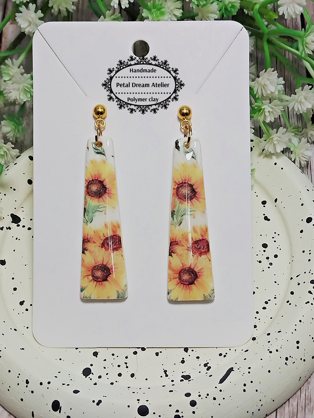 Cercei cu floarea-soarelui - bijuterii - cercei - cercei cu figurine - Artynos.ro