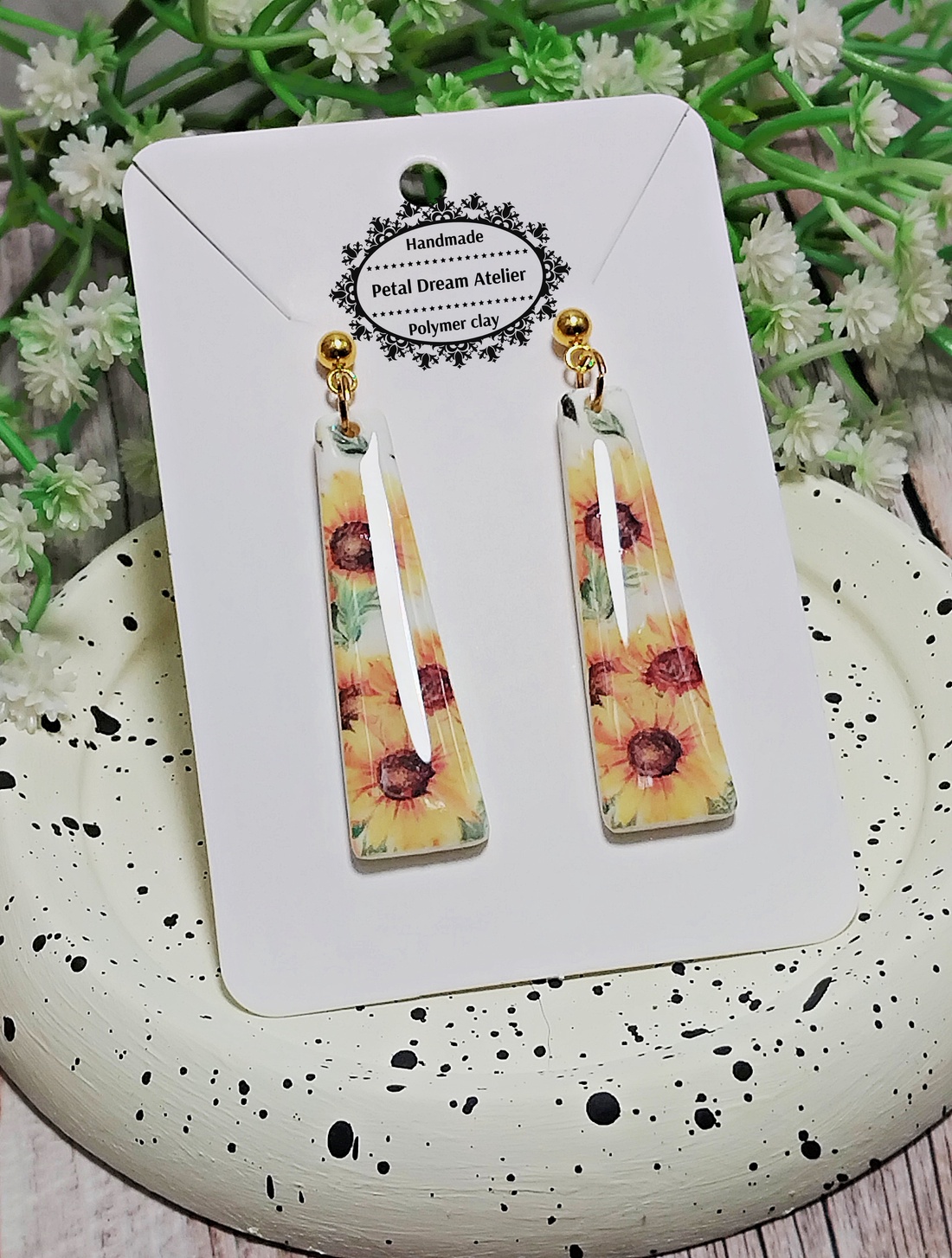 Cercei cu floarea-soarelui - bijuterii - cercei - cercei cu figurine - Artynos.ro