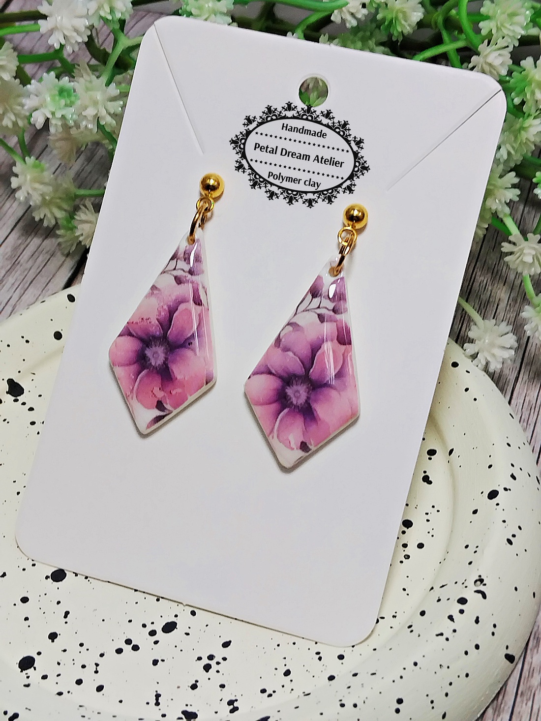 Cercei cu flori - bijuterii - cercei - cercei cu figurine - Artynos.ro