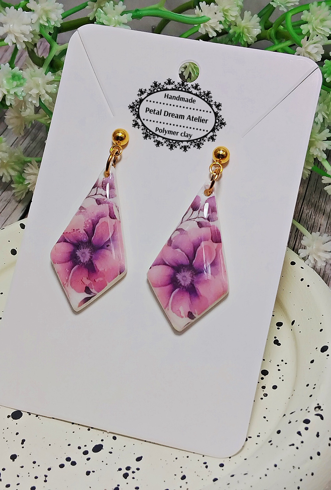 Cercei cu flori - bijuterii - cercei - cercei cu figurine - Artynos.ro