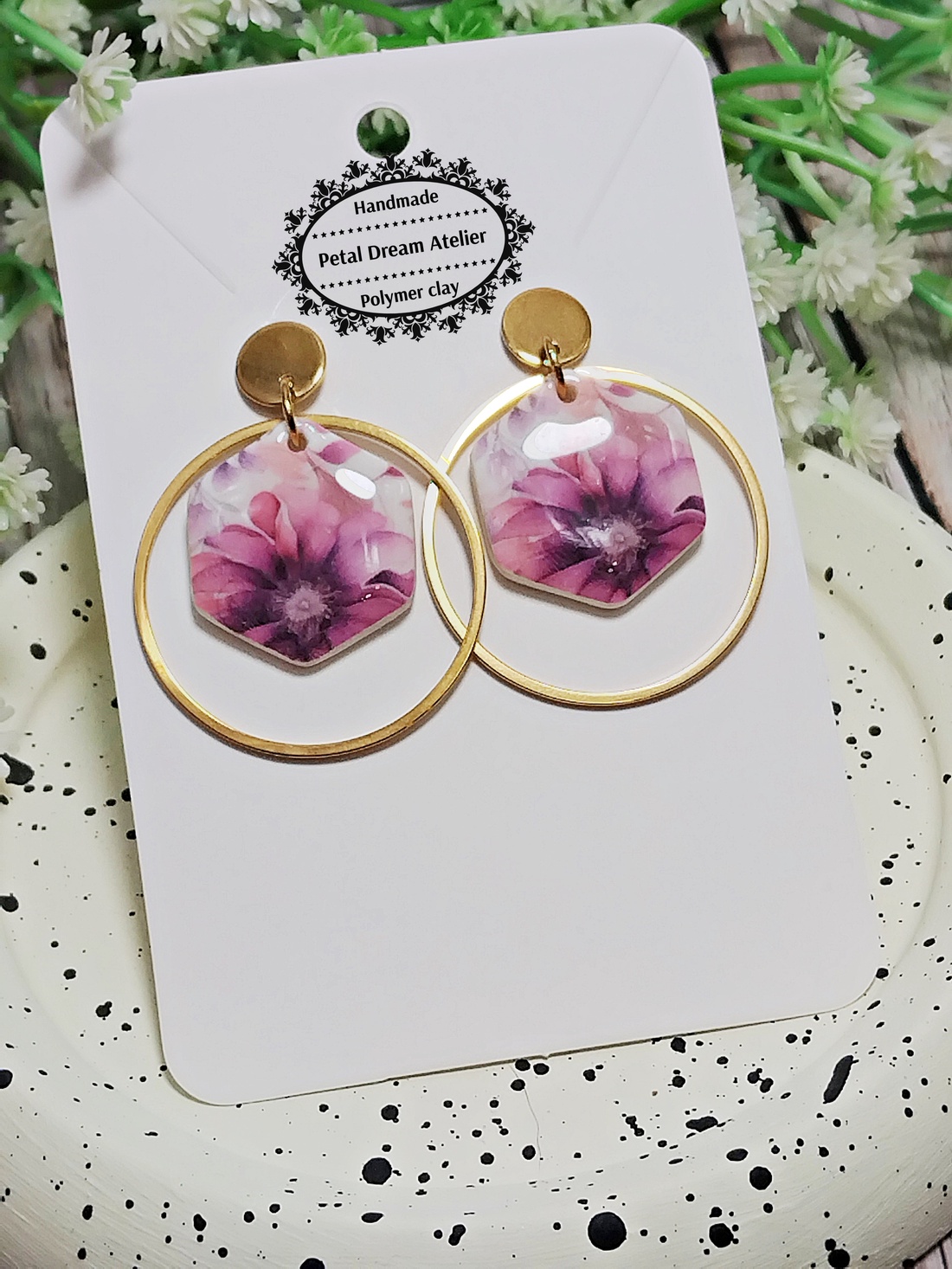 Cercei cu flori - bijuterii - cercei - cercei cu figurine - Artynos.ro