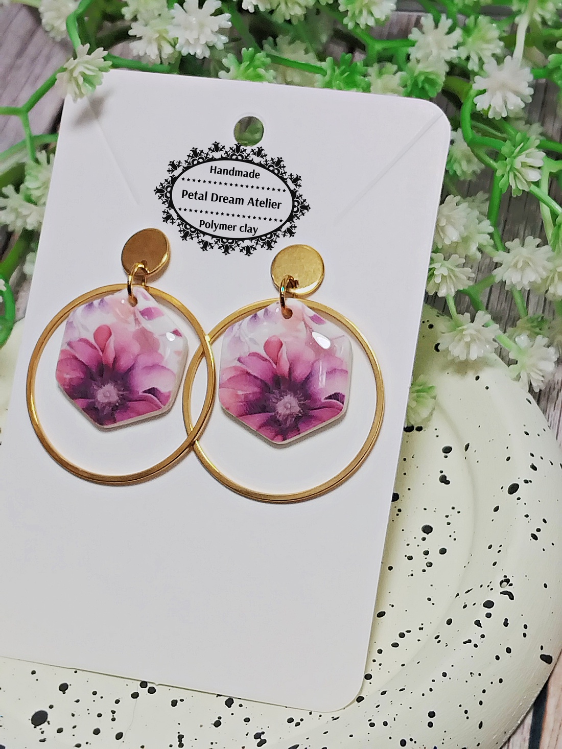 Cercei cu flori - bijuterii - cercei - cercei cu figurine - Artynos.ro