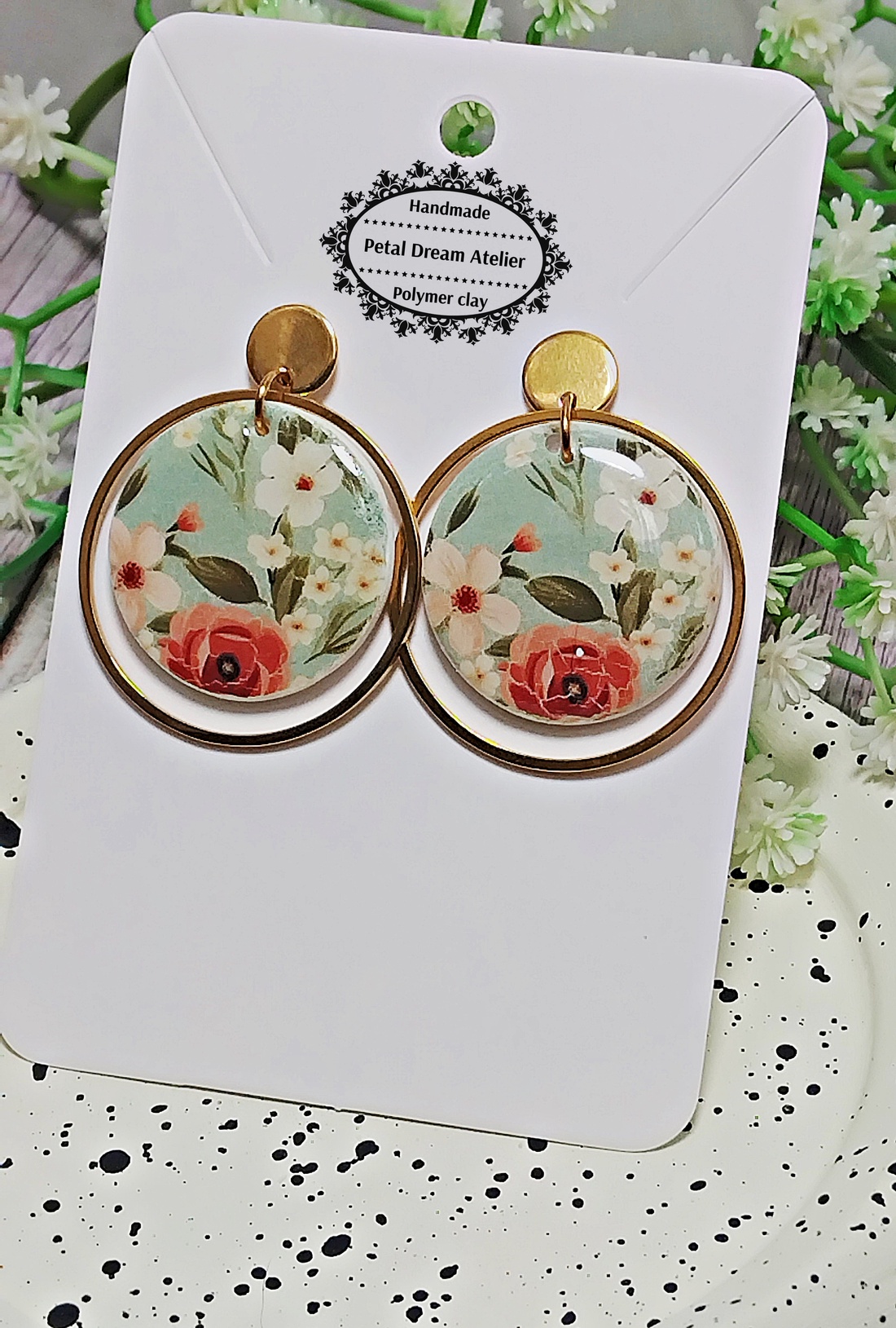 Cercei cu flori - bijuterii - cercei - cercei cu figurine - Artynos.ro