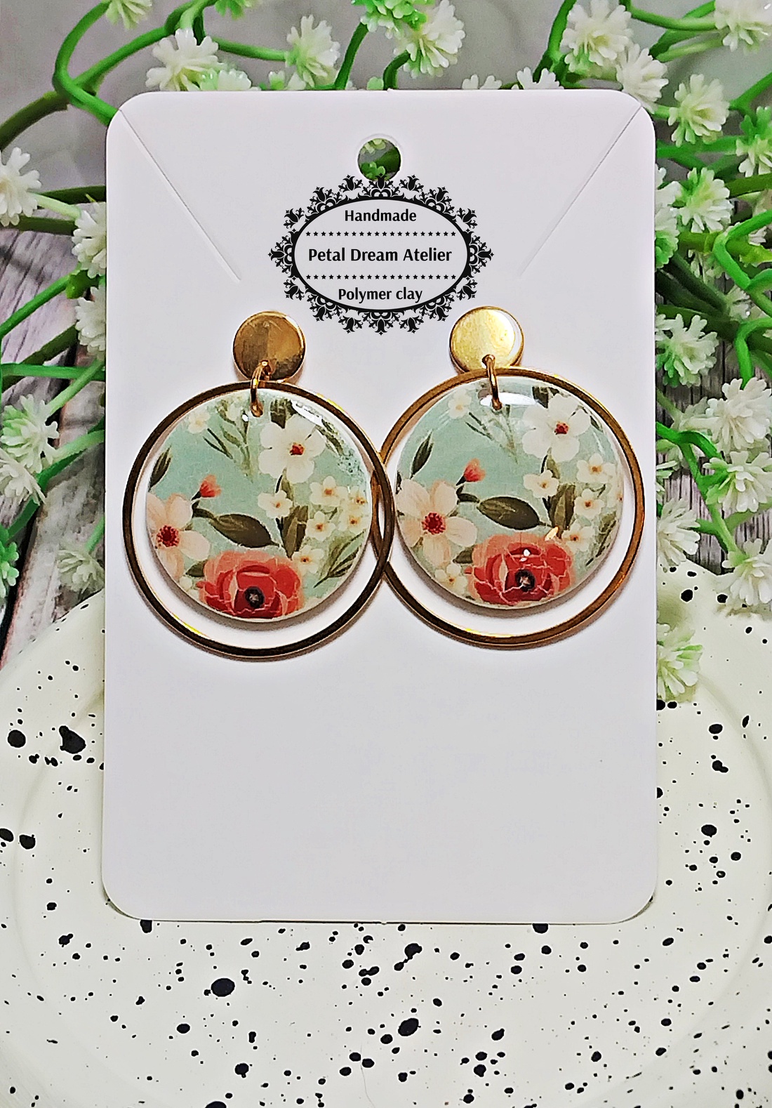 Cercei cu flori - bijuterii - cercei - cercei cu figurine - Artynos.ro