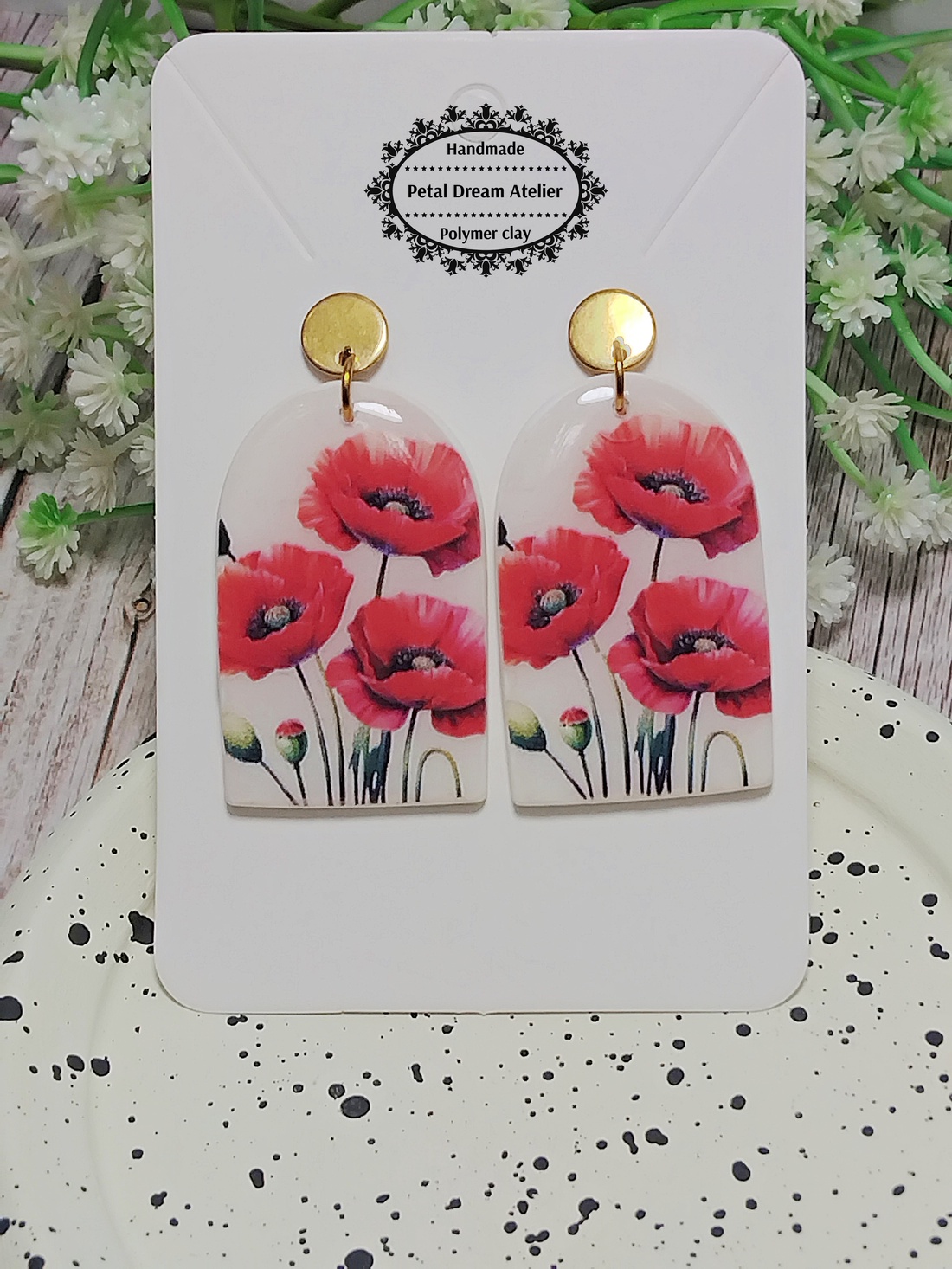 Cercei cu maci - bijuterii - cercei - cercei cu figurine - Artynos.ro