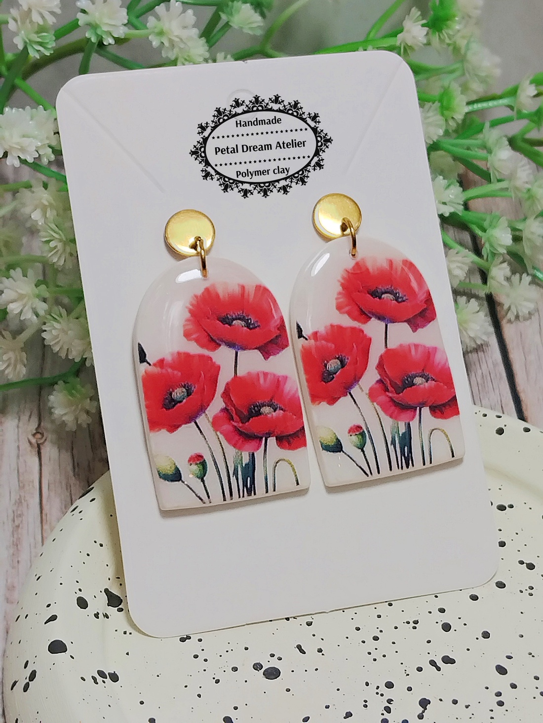 Cercei cu maci - bijuterii - cercei - cercei cu figurine - Artynos.ro