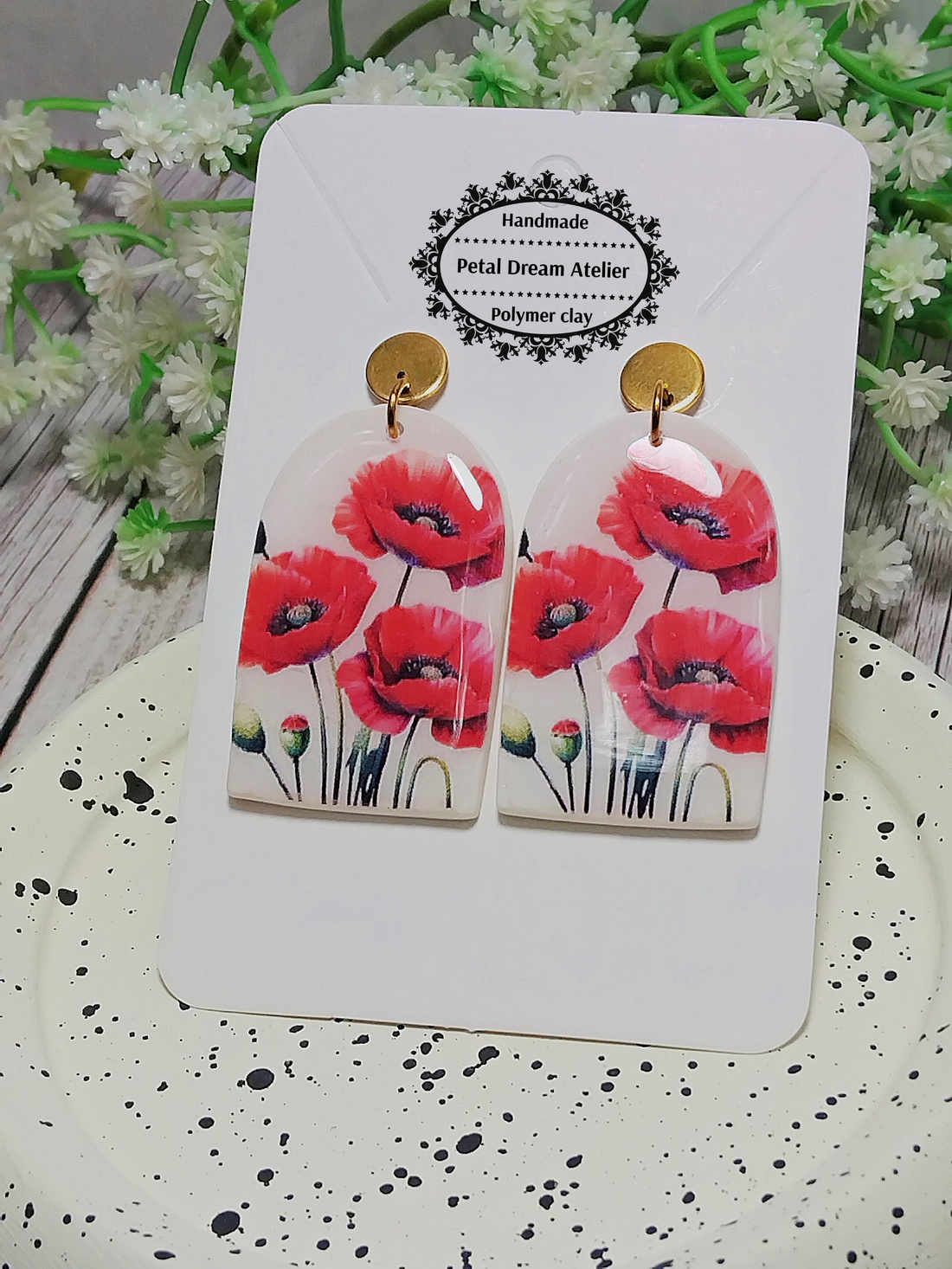 Cercei cu maci - bijuterii - cercei - cercei cu figurine - Artynos.ro