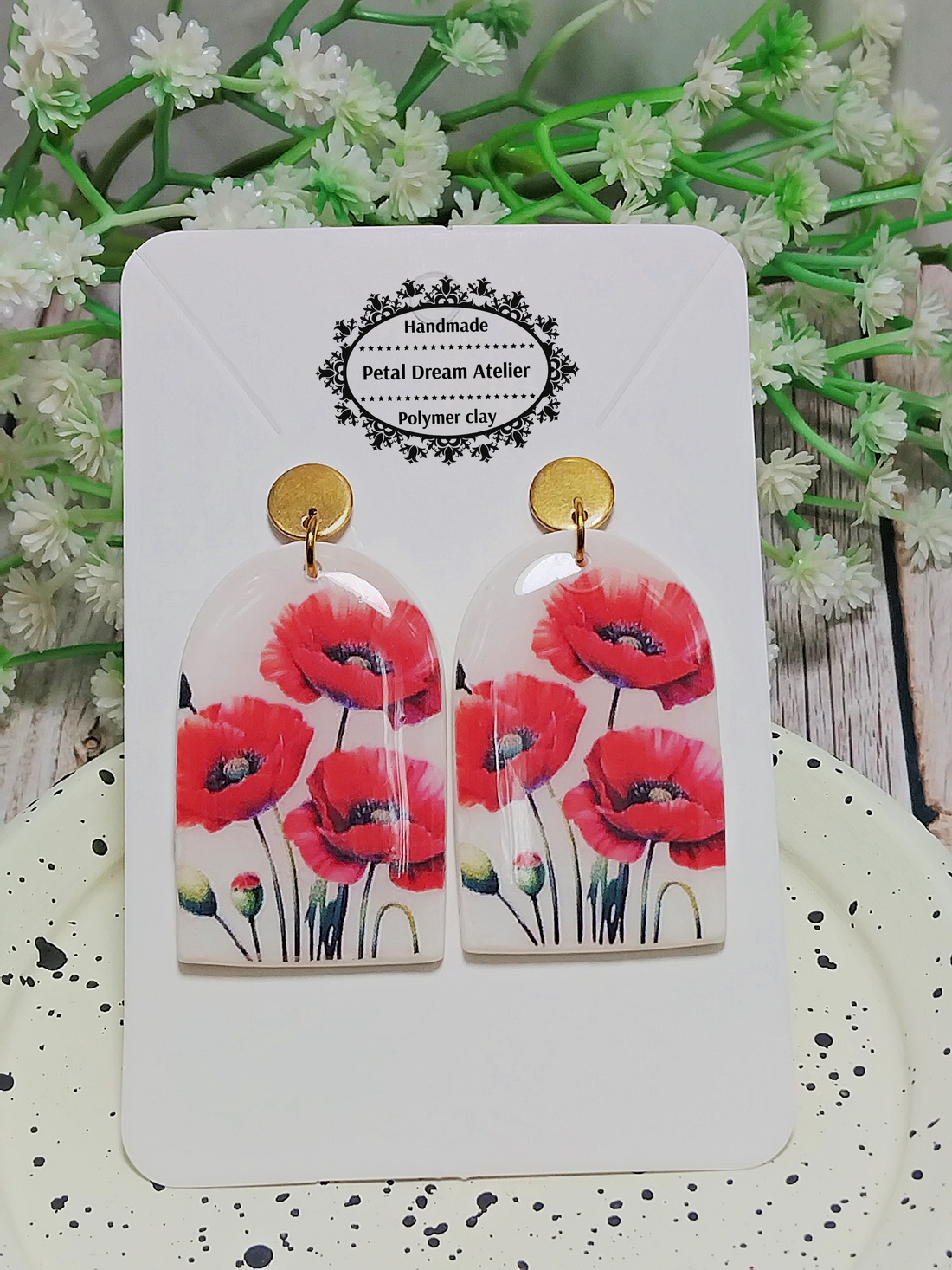 Cercei cu maci - bijuterii - cercei - cercei cu figurine - Artynos.ro