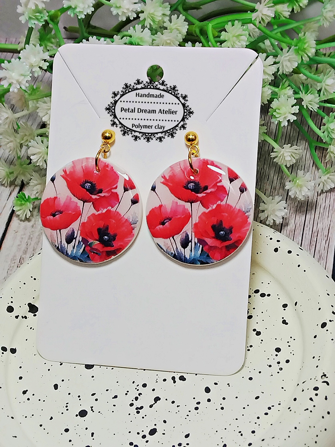 Cercei cu maci - bijuterii - cercei - cercei cu figurine - Artynos.ro