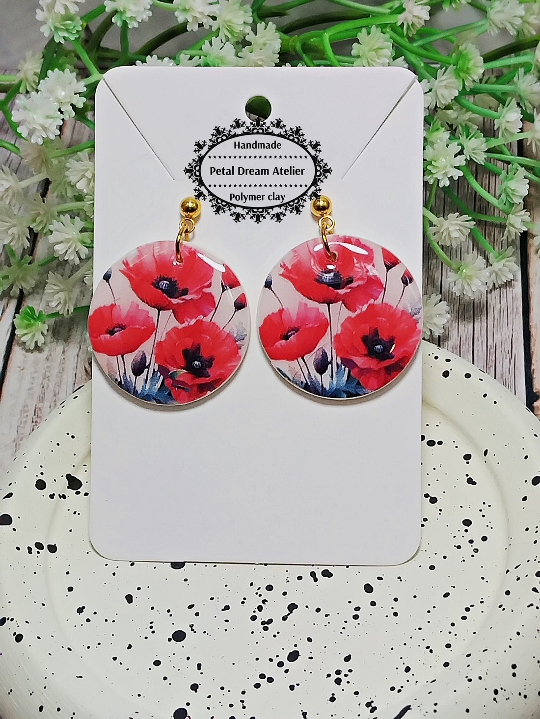 Cercei cu maci - bijuterii - cercei - cercei cu figurine - Artynos.ro