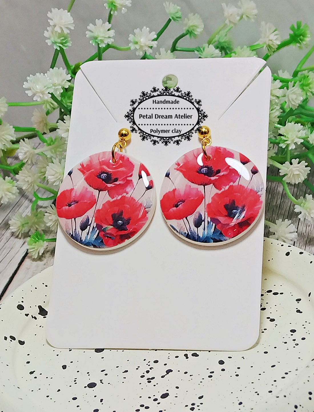 Cercei cu maci - bijuterii - cercei - cercei cu figurine - Artynos.ro