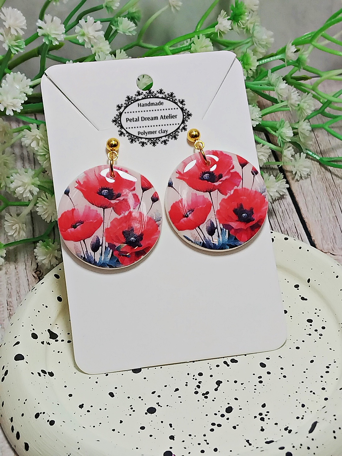 Cercei cu maci - bijuterii - cercei - cercei cu figurine - Artynos.ro