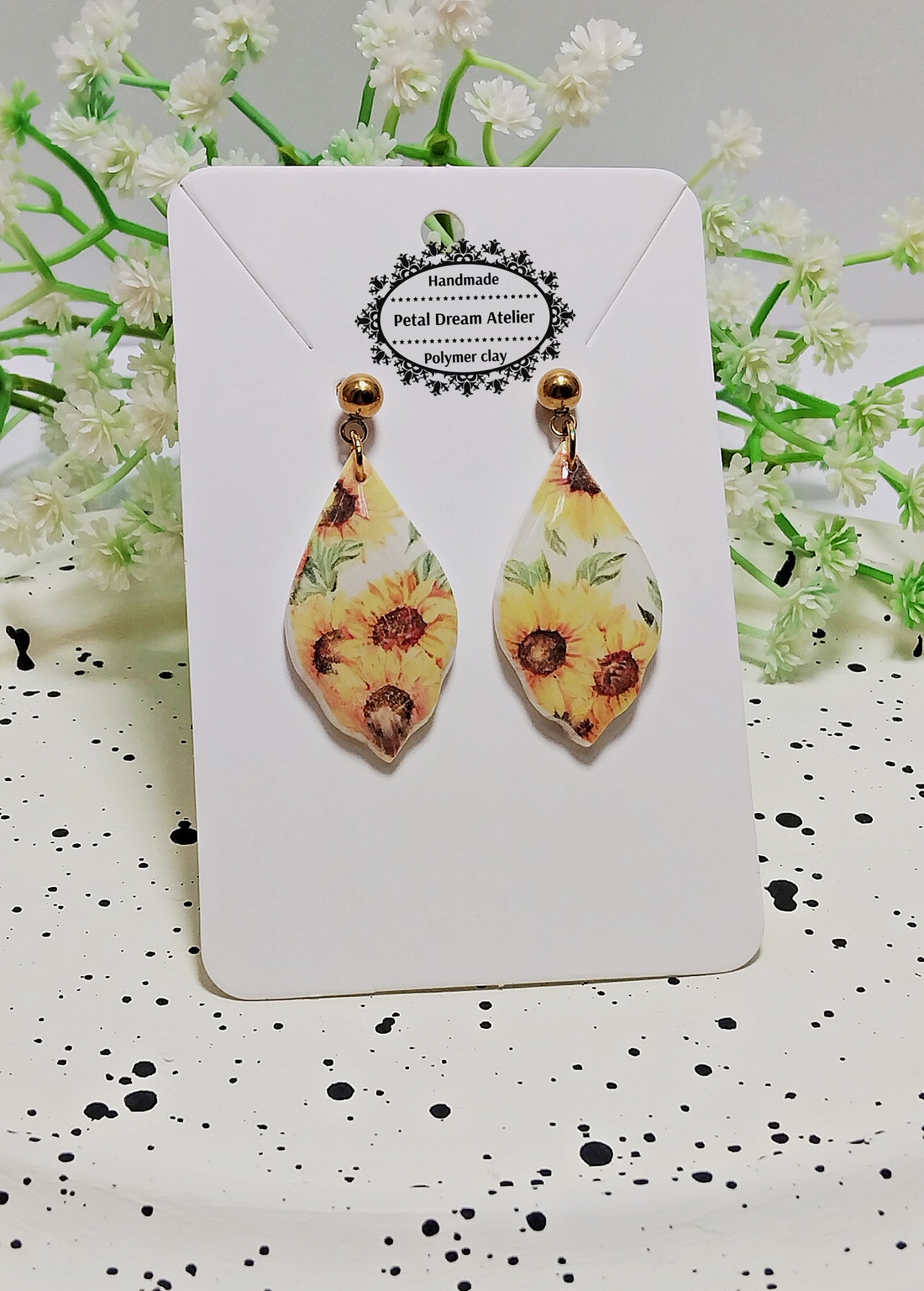 Cercei cu floarea-soarelui - bijuterii - cercei - cercei cu figurine - Artynos.ro