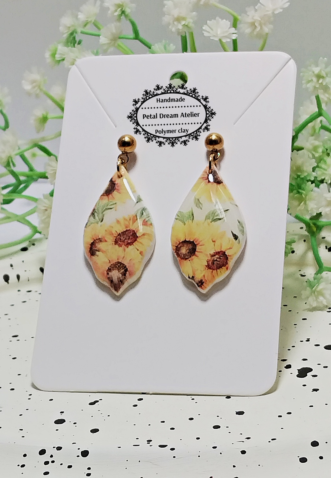 Cercei cu floarea-soarelui - bijuterii - cercei - cercei cu figurine - Artynos.ro