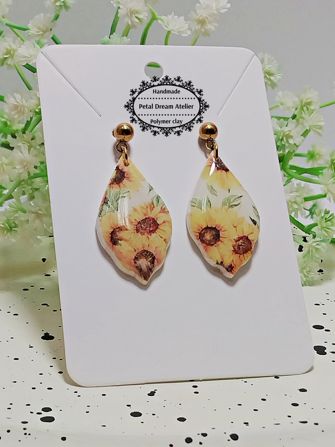 Cercei cu floarea-soarelui - bijuterii - cercei - cercei cu figurine - Artynos.ro