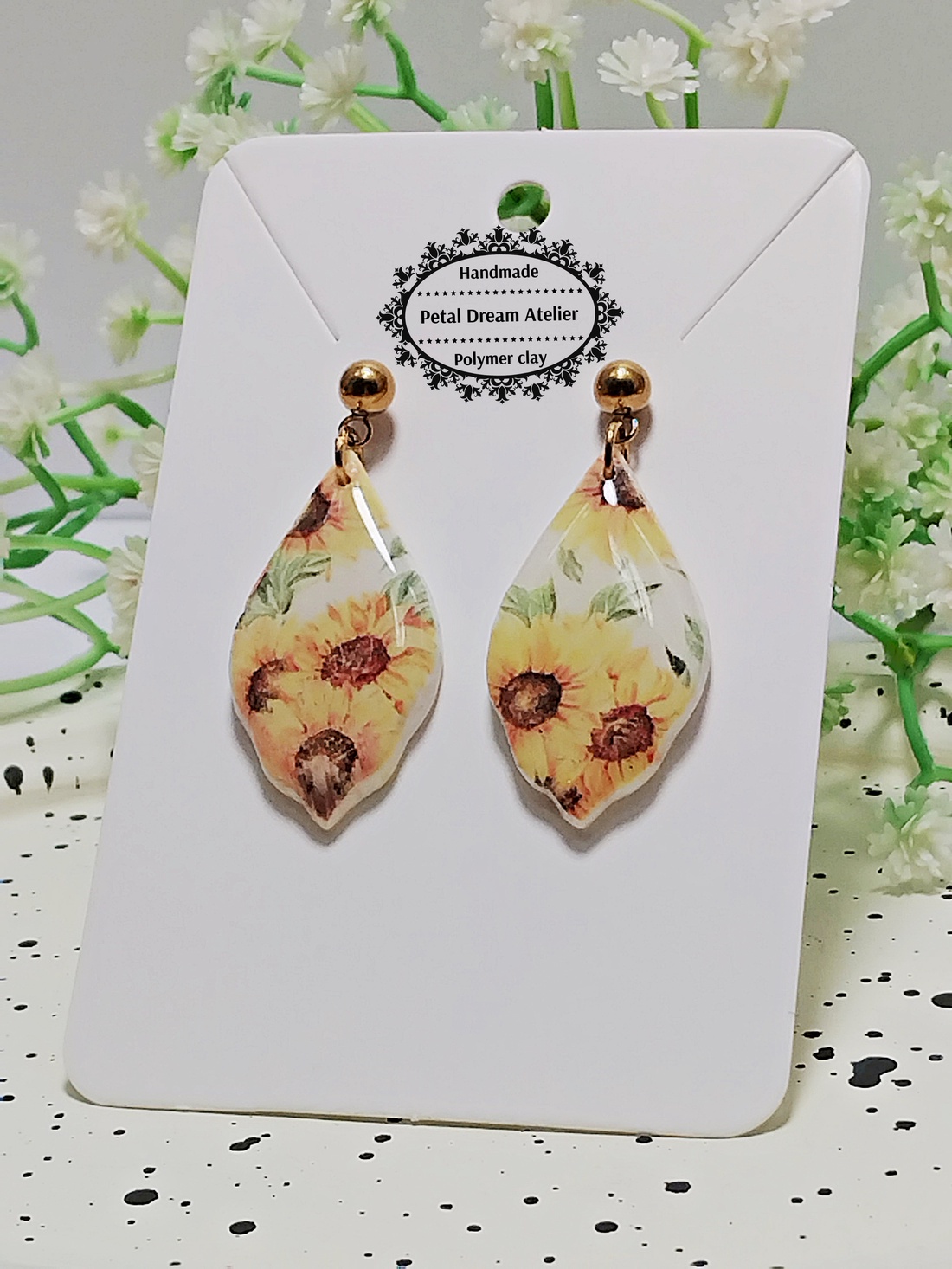 Cercei cu floarea-soarelui - bijuterii - cercei - cercei cu figurine - Artynos.ro