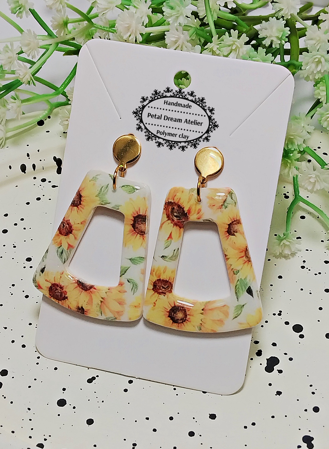 Cercei cu floarea-soarelui - bijuterii - cercei - cercei cu figurine - Artynos.ro