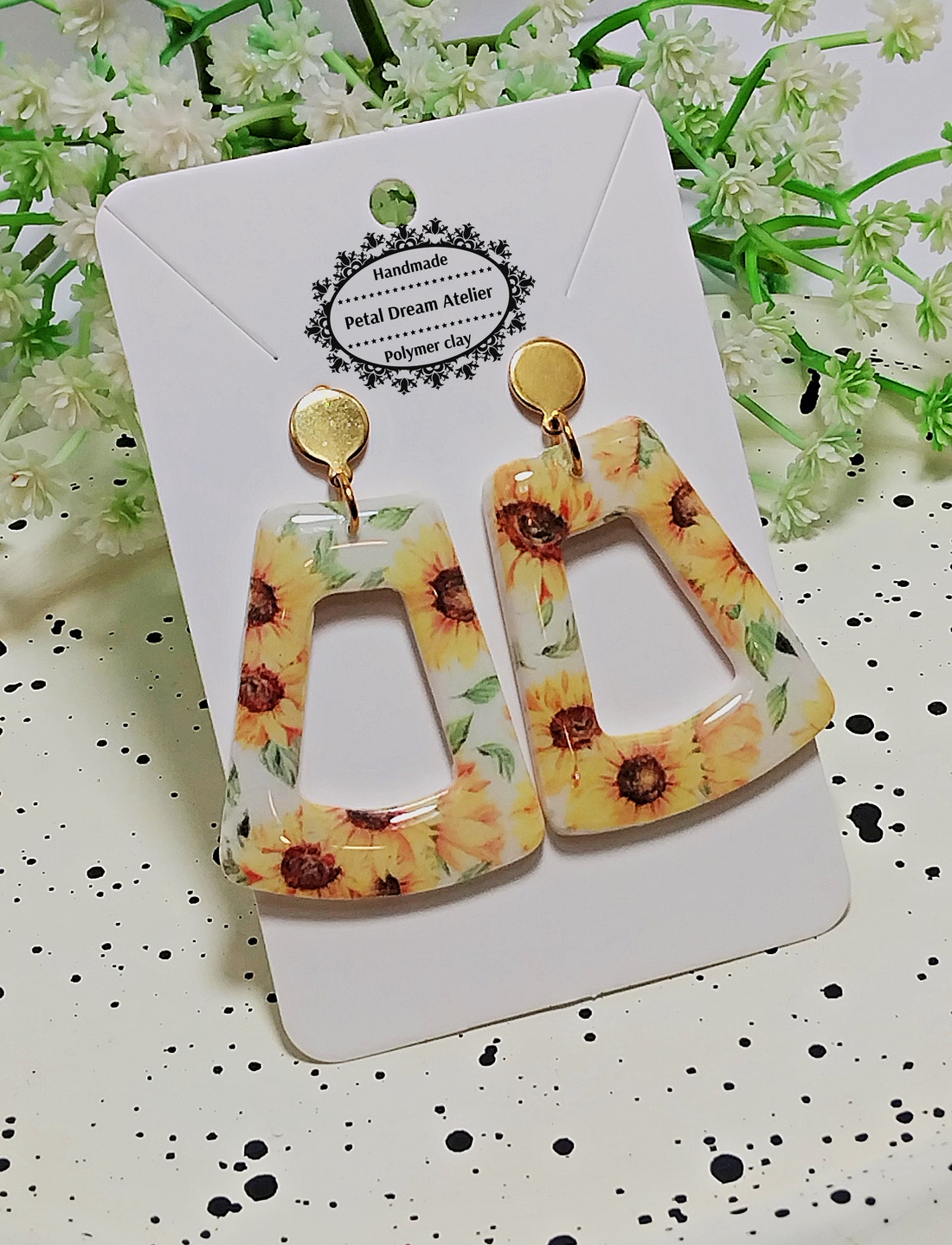 Cercei cu floarea-soarelui - bijuterii - cercei - cercei cu figurine - Artynos.ro