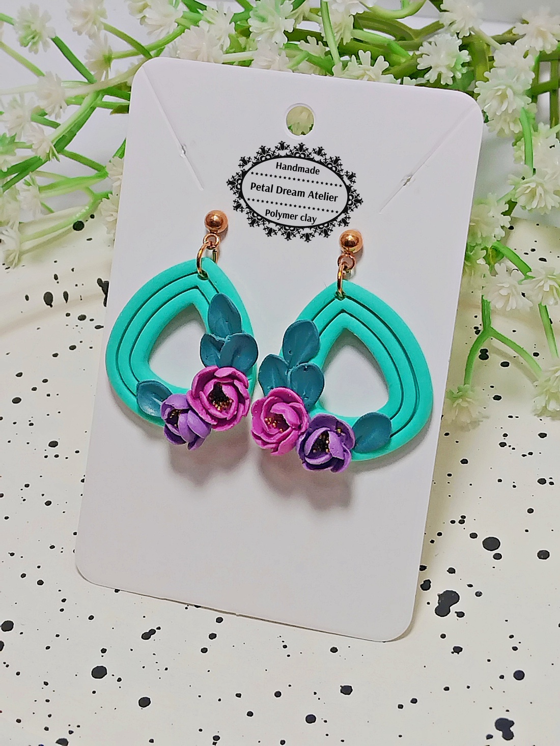 Cercei cu flori - bijuterii - cercei - cercei cu figurine - Artynos.ro