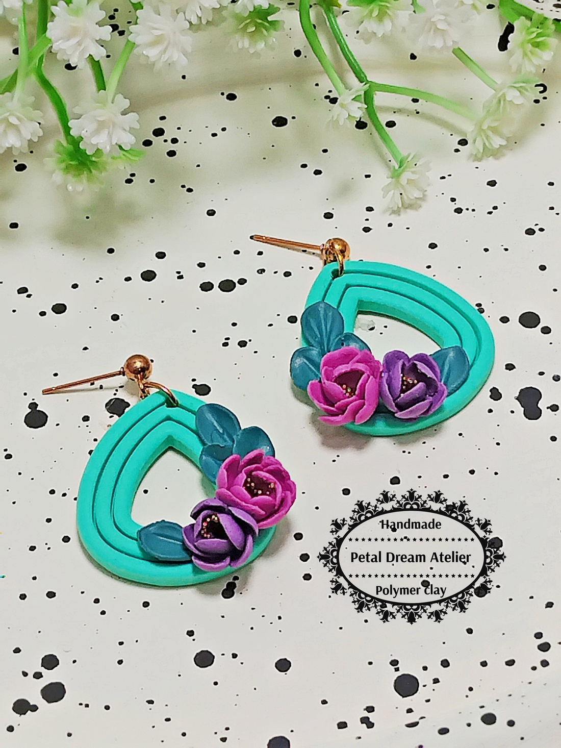 Cercei cu flori - bijuterii - cercei - cercei cu figurine - Artynos.ro