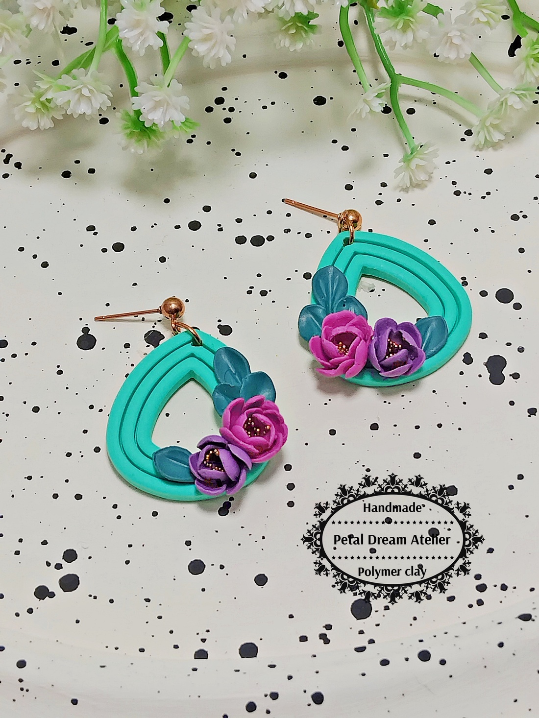 Cercei cu flori - bijuterii - cercei - cercei cu figurine - Artynos.ro