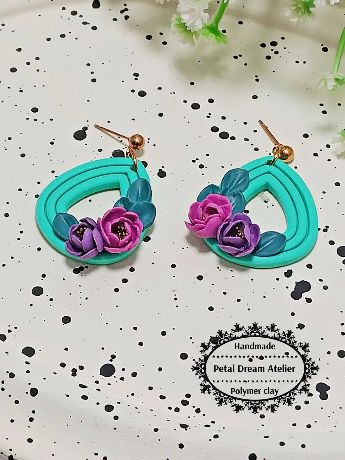 Cercei cu flori - bijuterii - cercei - cercei cu figurine - Artynos.ro