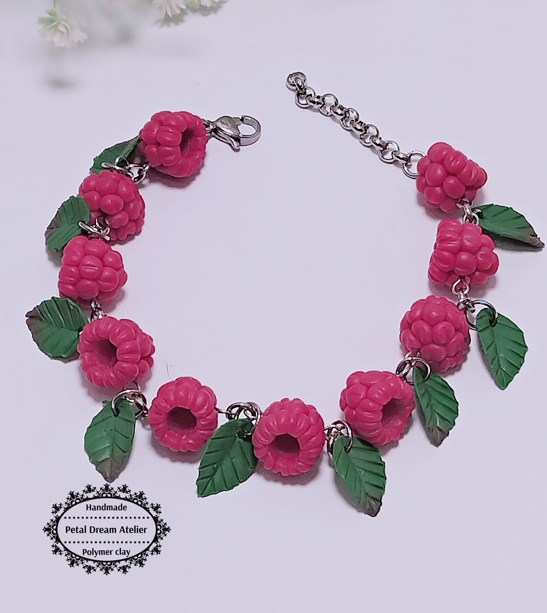 Brățară cu zmeură - bijuterii - brățări - brățări împletite - Artynos.ro