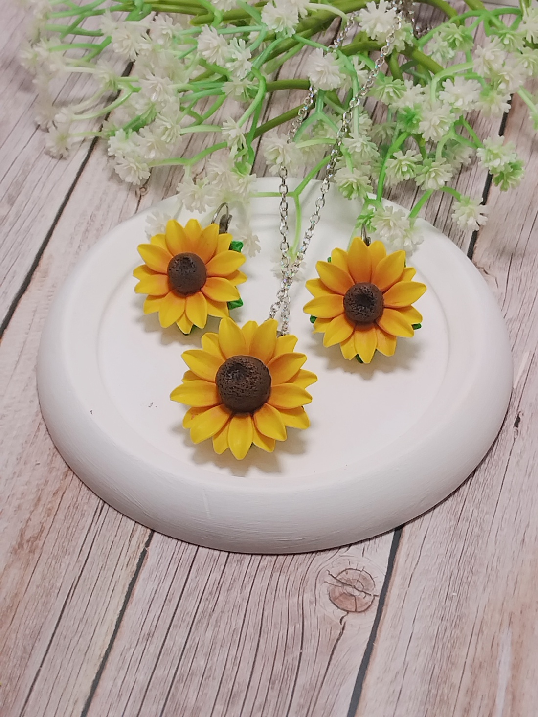 Set cu floarea-soarelui - bijuterii - seturi de bijuterii - Artynos.ro
