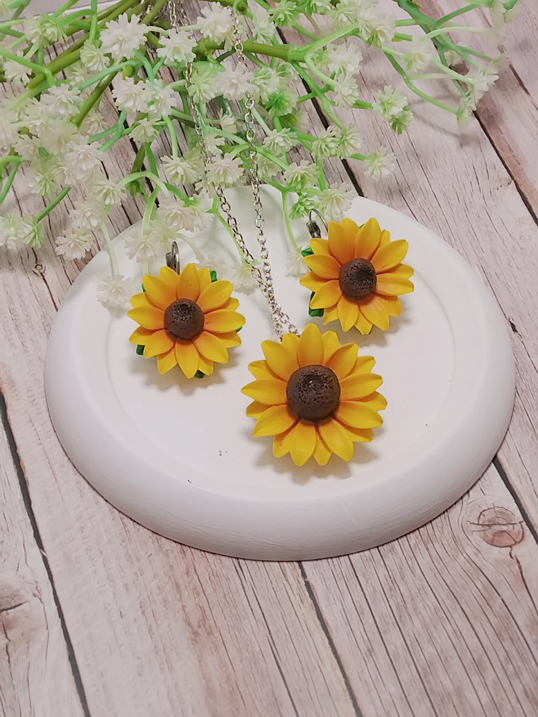 Set cu floarea-soarelui - bijuterii - seturi de bijuterii - Artynos.ro