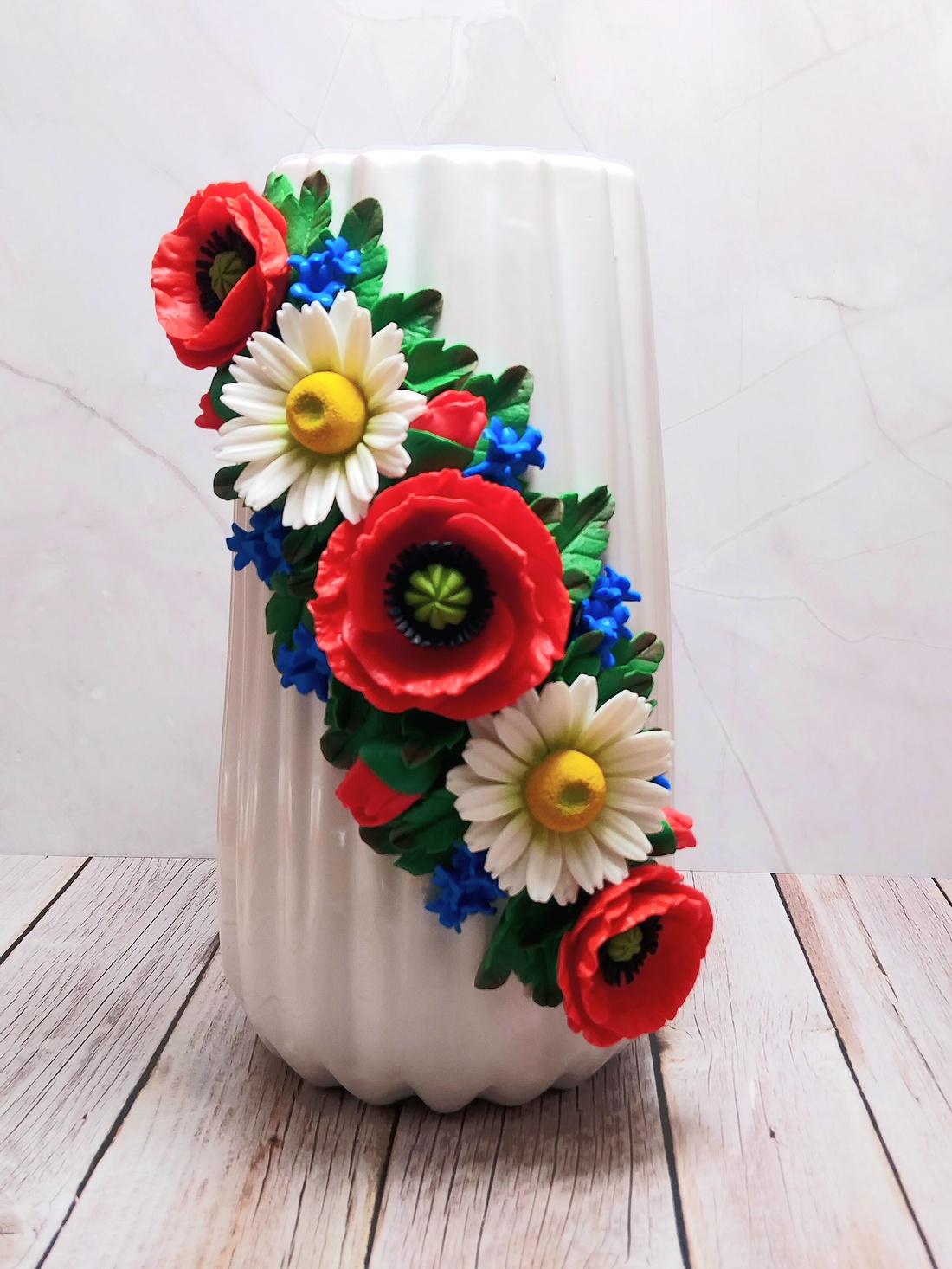 Vază cu maci și margarete - casă & stil de viață - decorațiuni de casă - accesorii florale - vaze - Artynos.ro