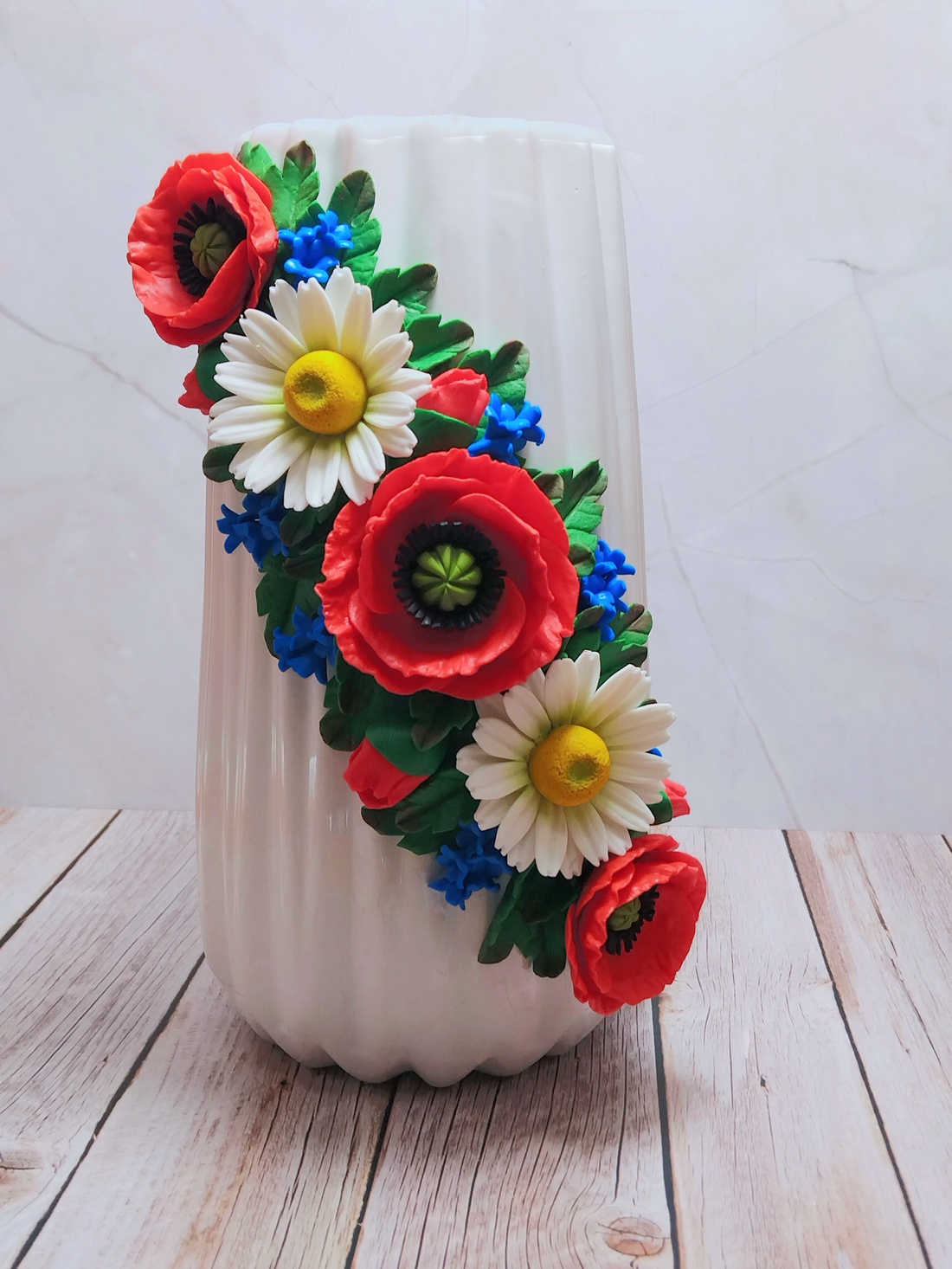 Vază cu maci și margarete - casă & stil de viață - decorațiuni de casă - accesorii florale - vaze - Artynos.ro
