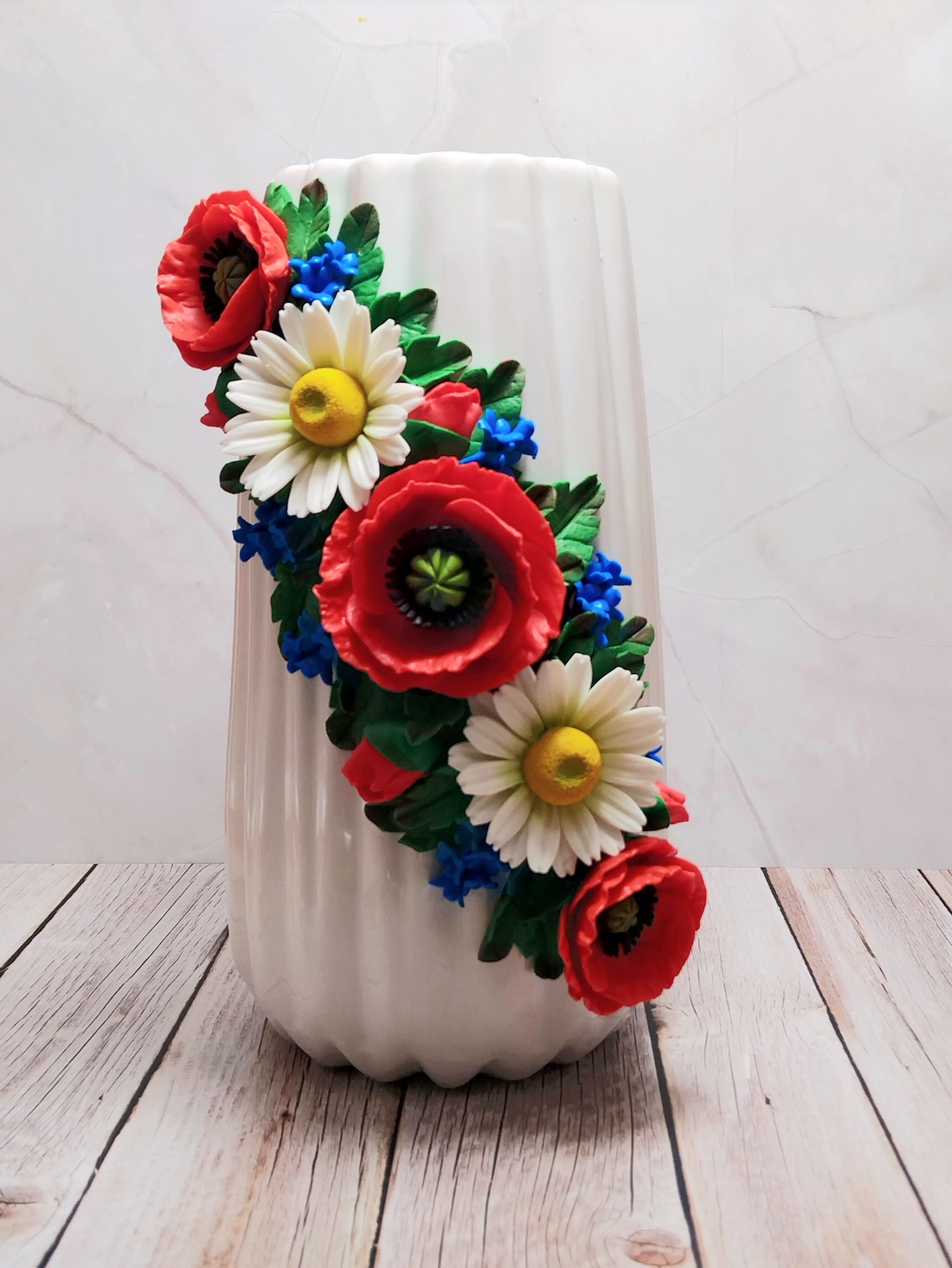 Vază cu maci și margarete - casă & stil de viață - decorațiuni de casă - accesorii florale - vaze - Artynos.ro