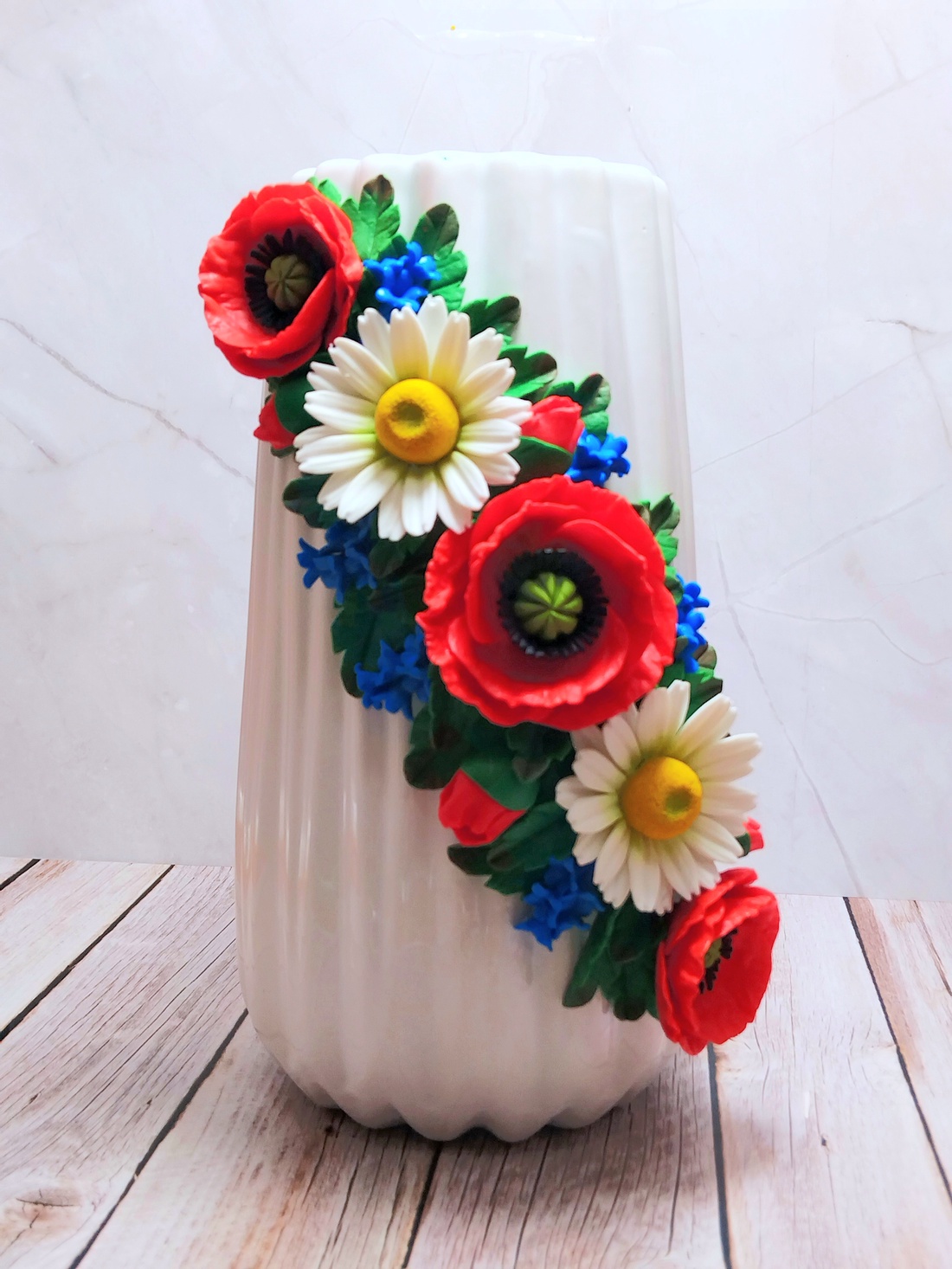 Vază cu maci și margarete - casă & stil de viață - decorațiuni de casă - accesorii florale - vaze - Artynos.ro