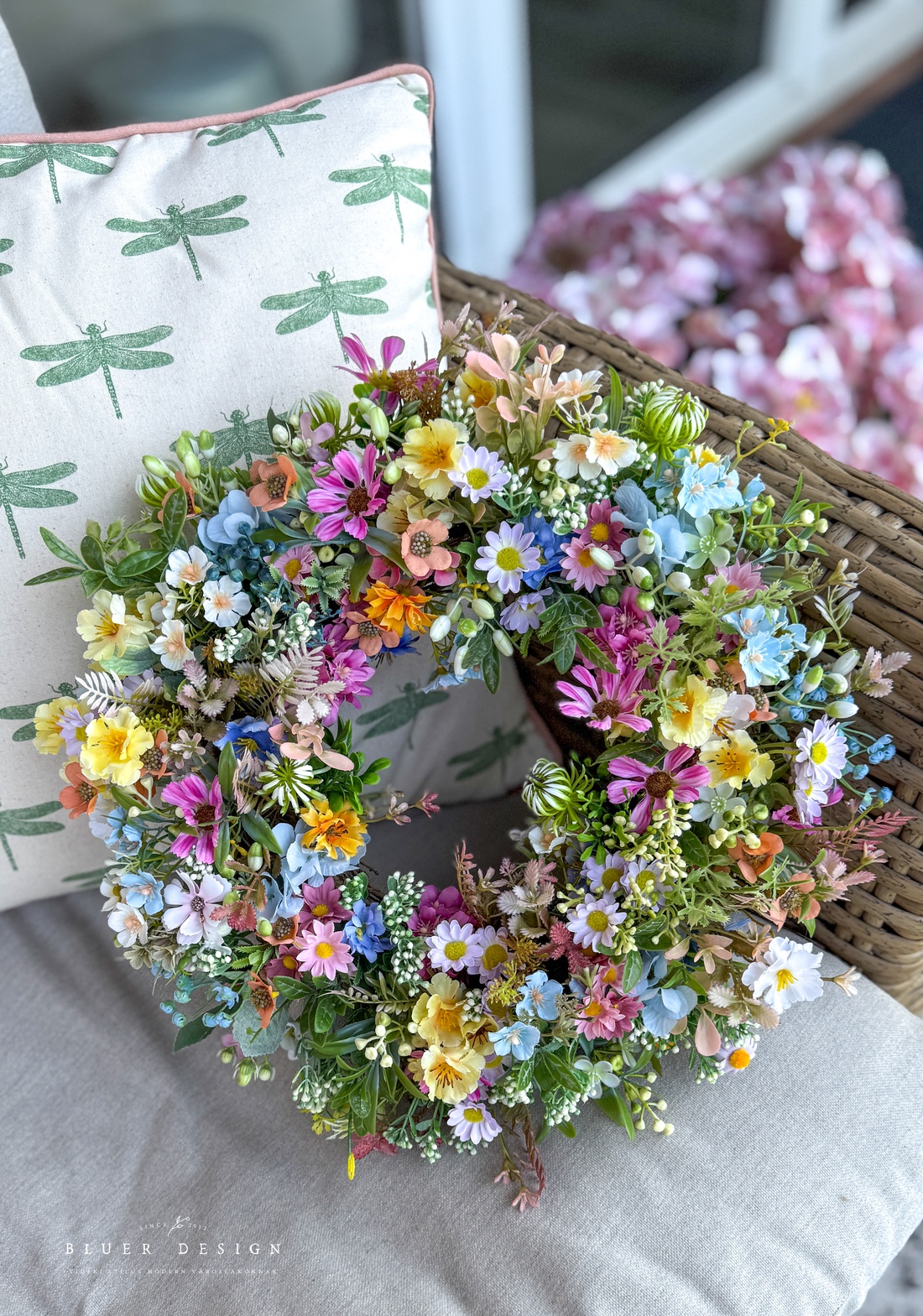Frumusețile pădurii și câmpului - ciocănel cu flori sălbatice de mătase, decorațiune de ușă primăvară, vară și toamnă - casă & stil de viață - accesorii pentru decorat casa - decorațiuni de geam și decorațiuni de ușă  - ornamente de ușă  - Artynos.ro
