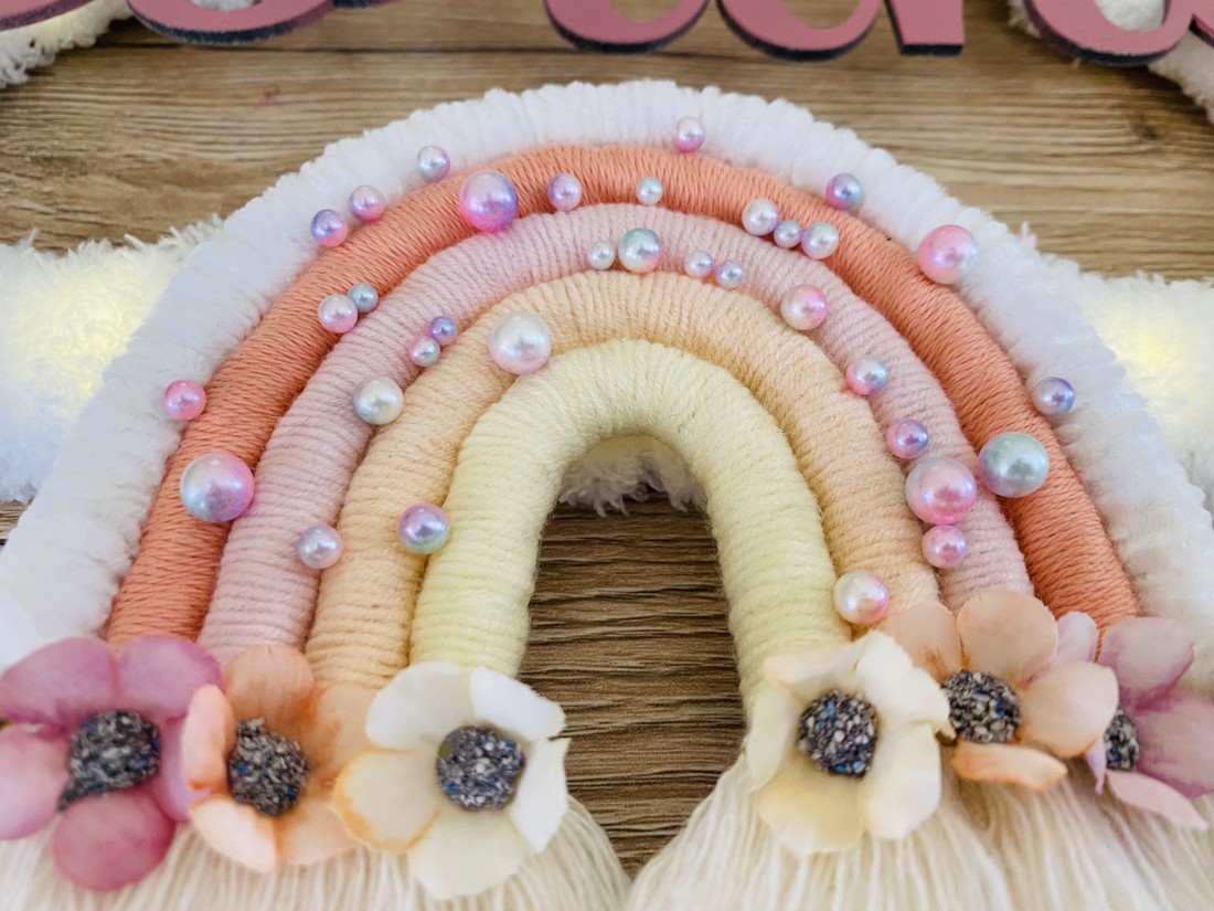 Nor pufos personalizat cu curcubeu - lumină de noapte decorare de perete - girly - - Artynos.ro Nor pufos personalizat cu curcubeu - lumină de noapte decorare de perete - girly - - Artynos.ro