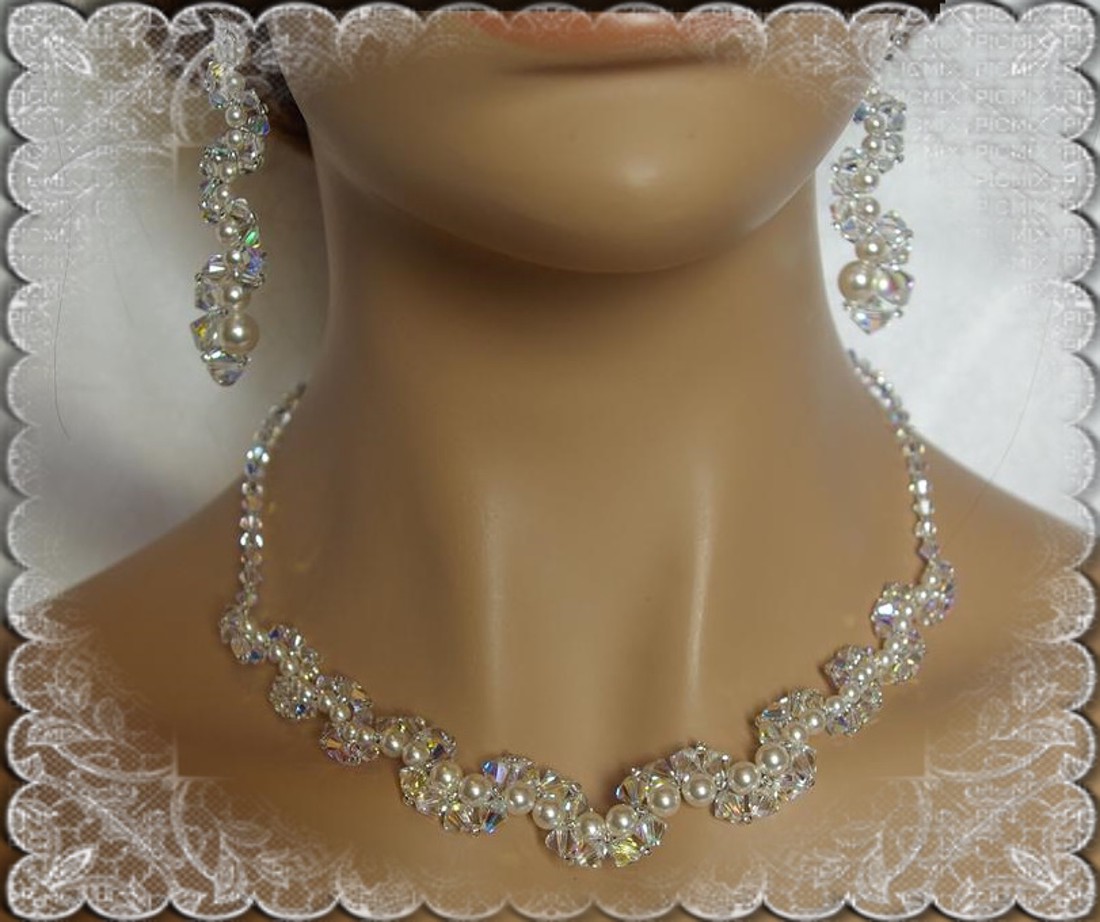 Nunta, mireasa, set de bijuterii casual, cristale swarovski SSZ-ESW03-1 -  - Artynos.ro