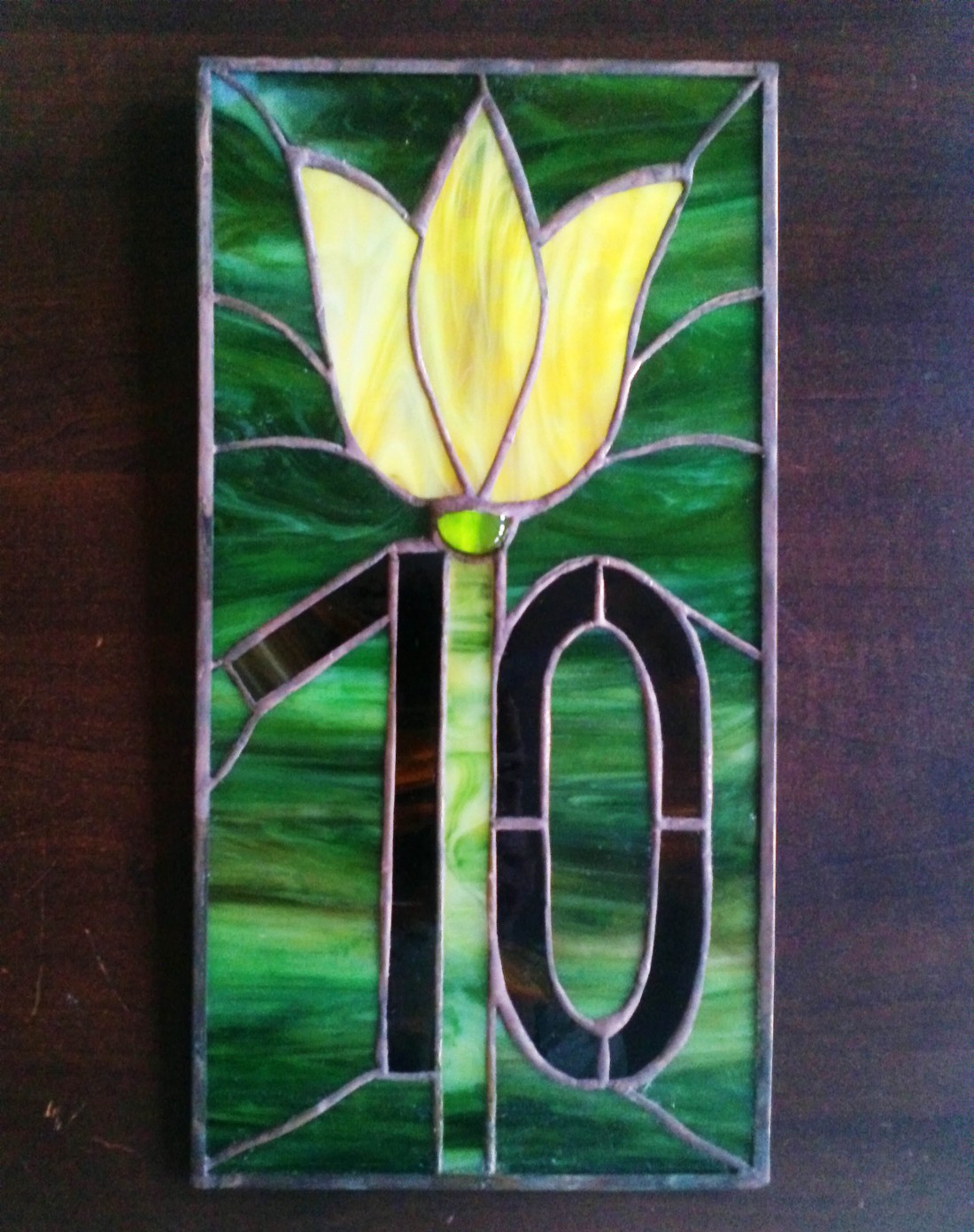 Placă cu numărul casei tulipwood tiffany -  - Artynos.ro