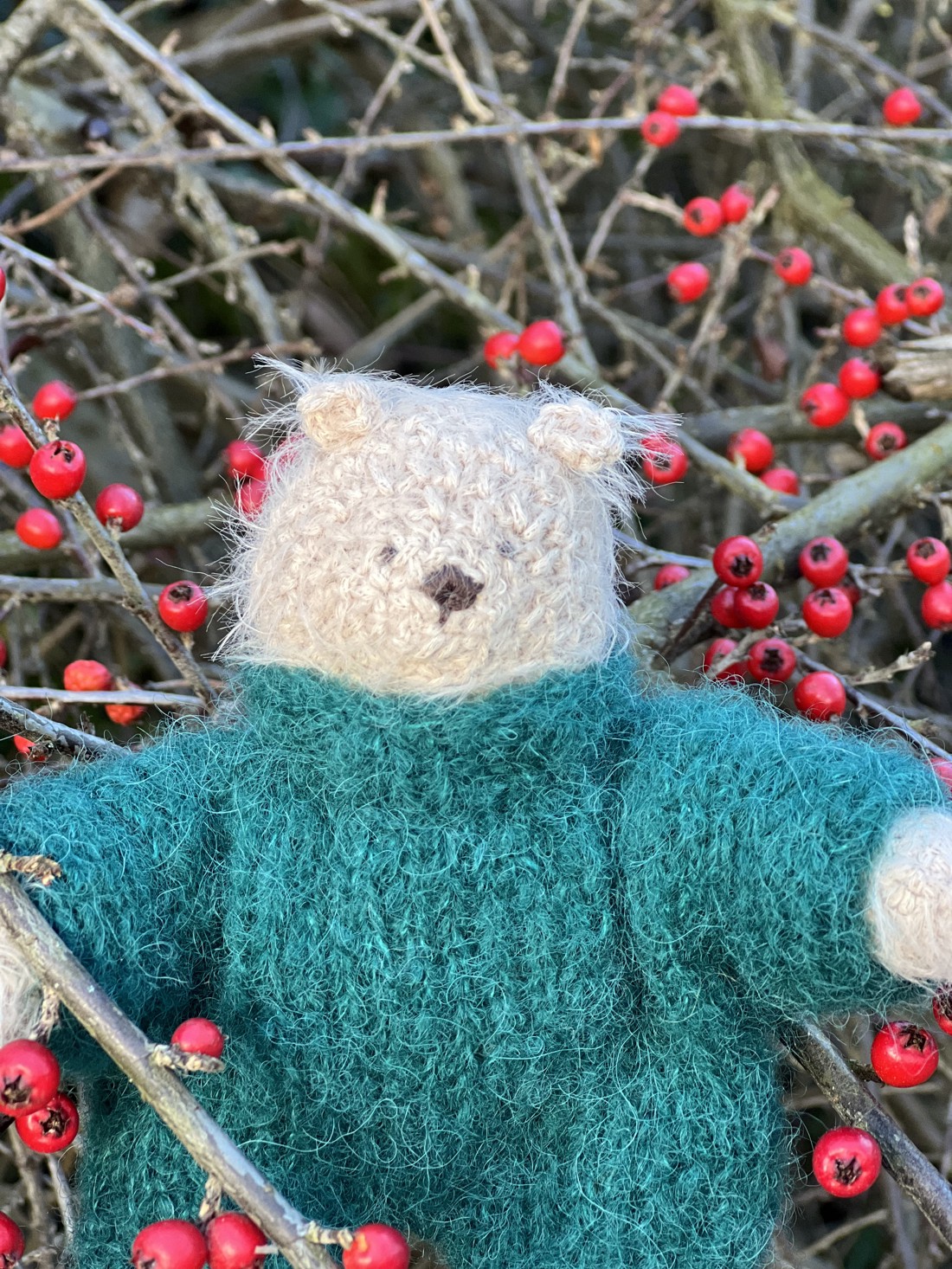 Misa Bear - Pisică tricotată manual din mătase de alpaca și bumbac, jucărie moale pentru copii 13 cm -  - Artynos.ro