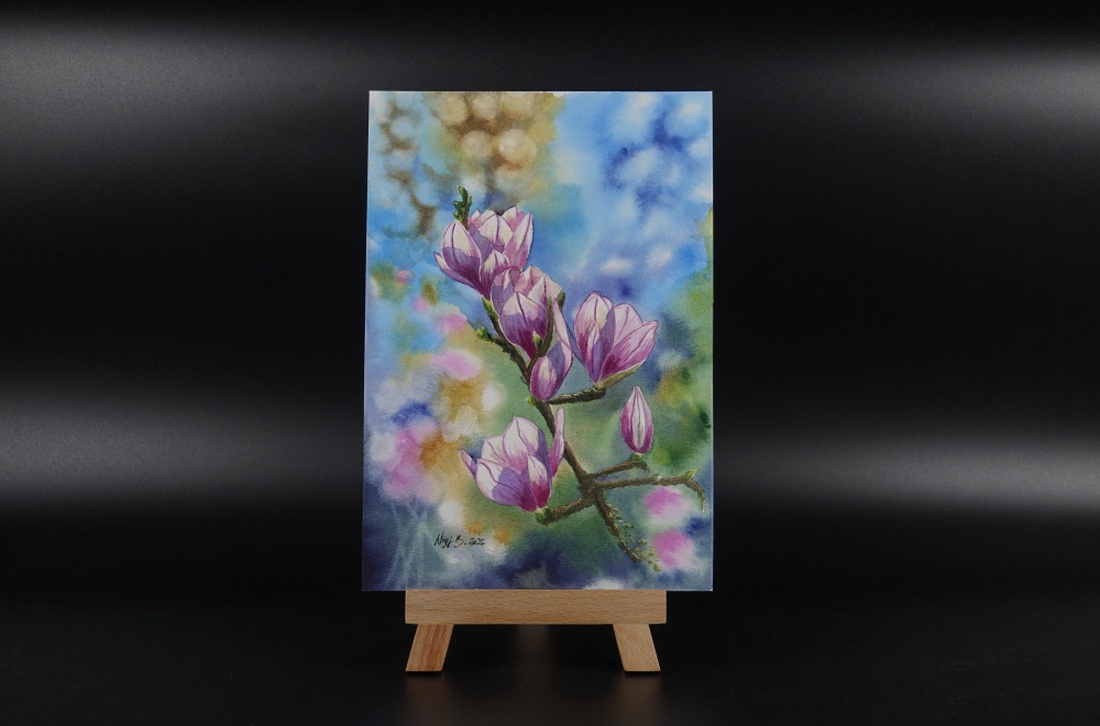 Pictură originală în acuarelă Spring Rising � 18 � 26 cm - arte vizuale și accesorii  - picturi - acuarele picturi - Artynos.ro